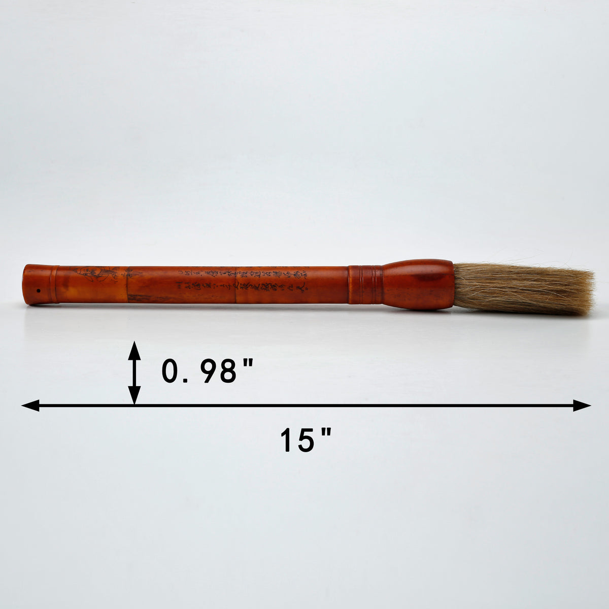 16" Hand Painted Reddish Bone Calligraphy Brush Large