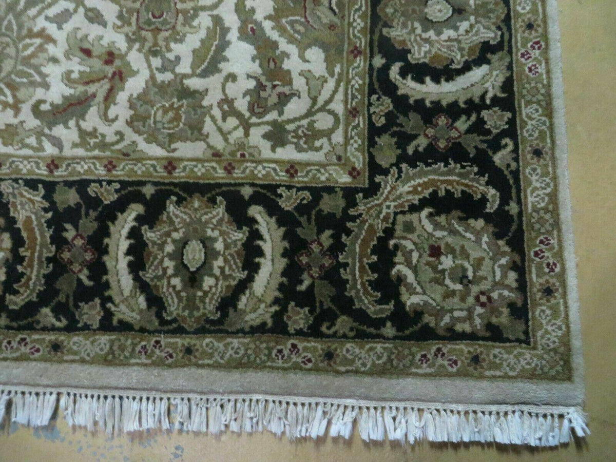 6' X 9' Vintage Handmade India Top Quality Jaipur Floral Oriental Tea Wash Nice - Jewel Rugs, view 9