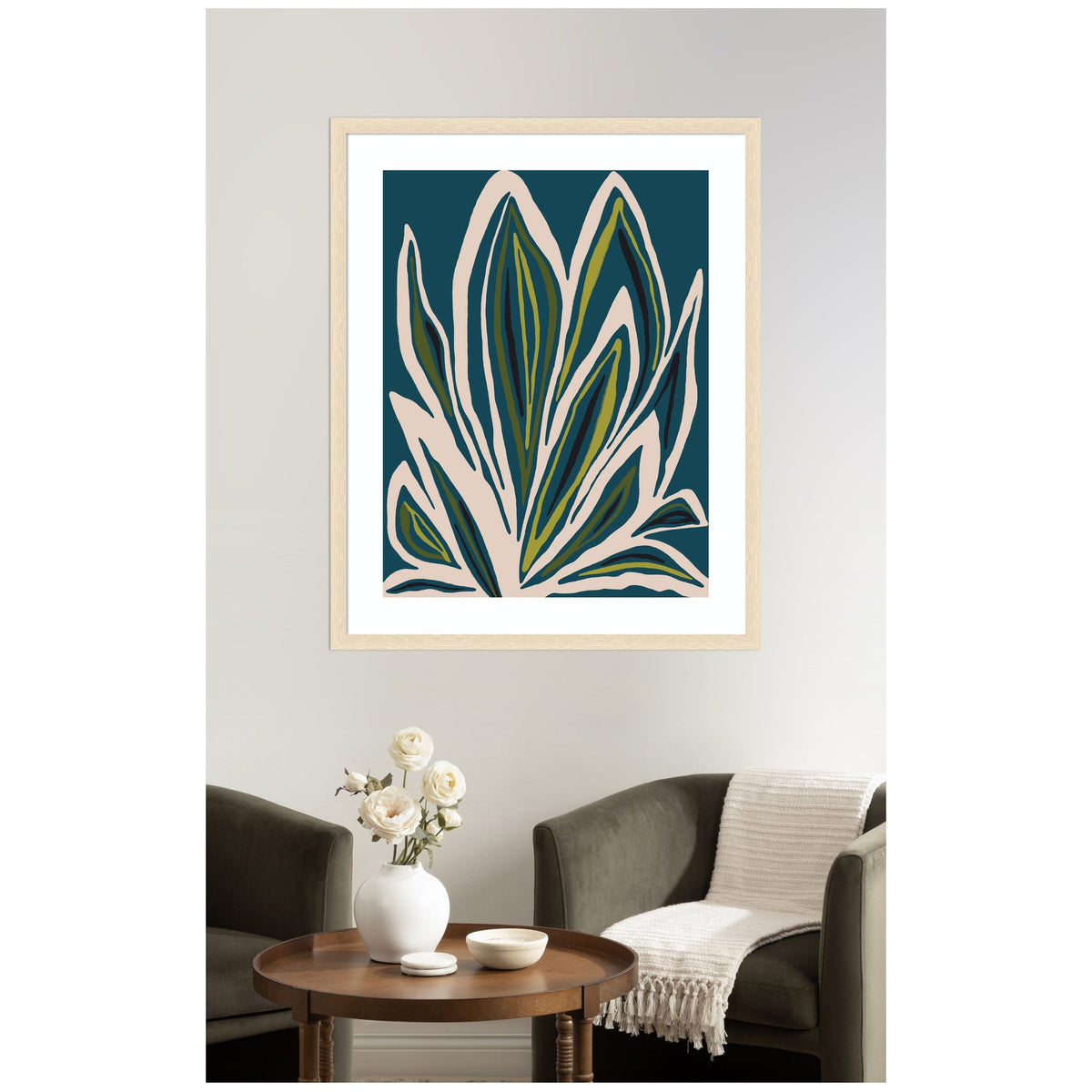 Framed Art Blue Flora 1 by Alicia Bock