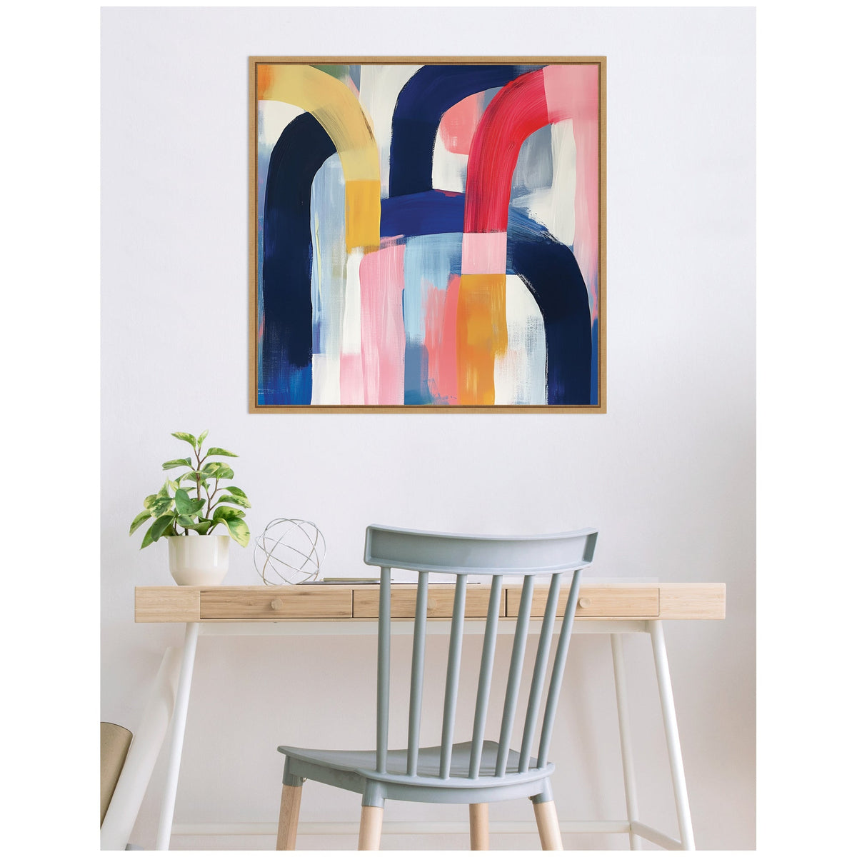 Joyful Abstract by The Creative Bunch Studio Framed Canvas Wall Art Print