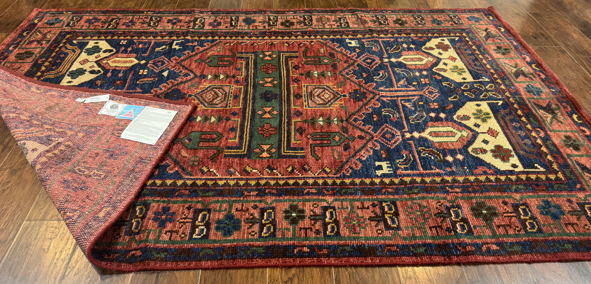 Persian Tribal Heriz Design Rug 6x9, Pottery Barn Rug, Hand Knotted Wool Vintage Rug - Jewel Rugs, view 12