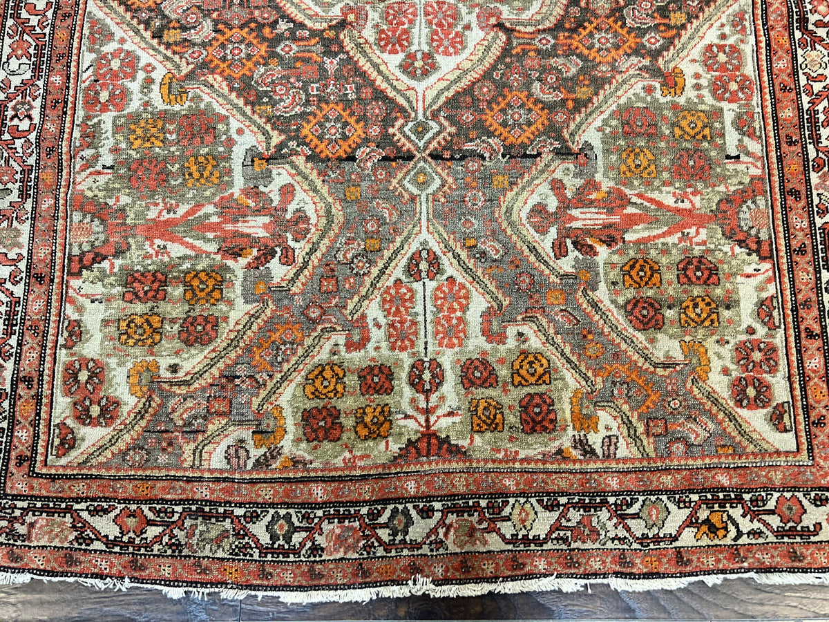 Wonderful Antique Persian Malayer Rug 4x6, Wool Hand Knotted Authentic Oriental Carpet, Very Fine - Jewel Rugs, view 6