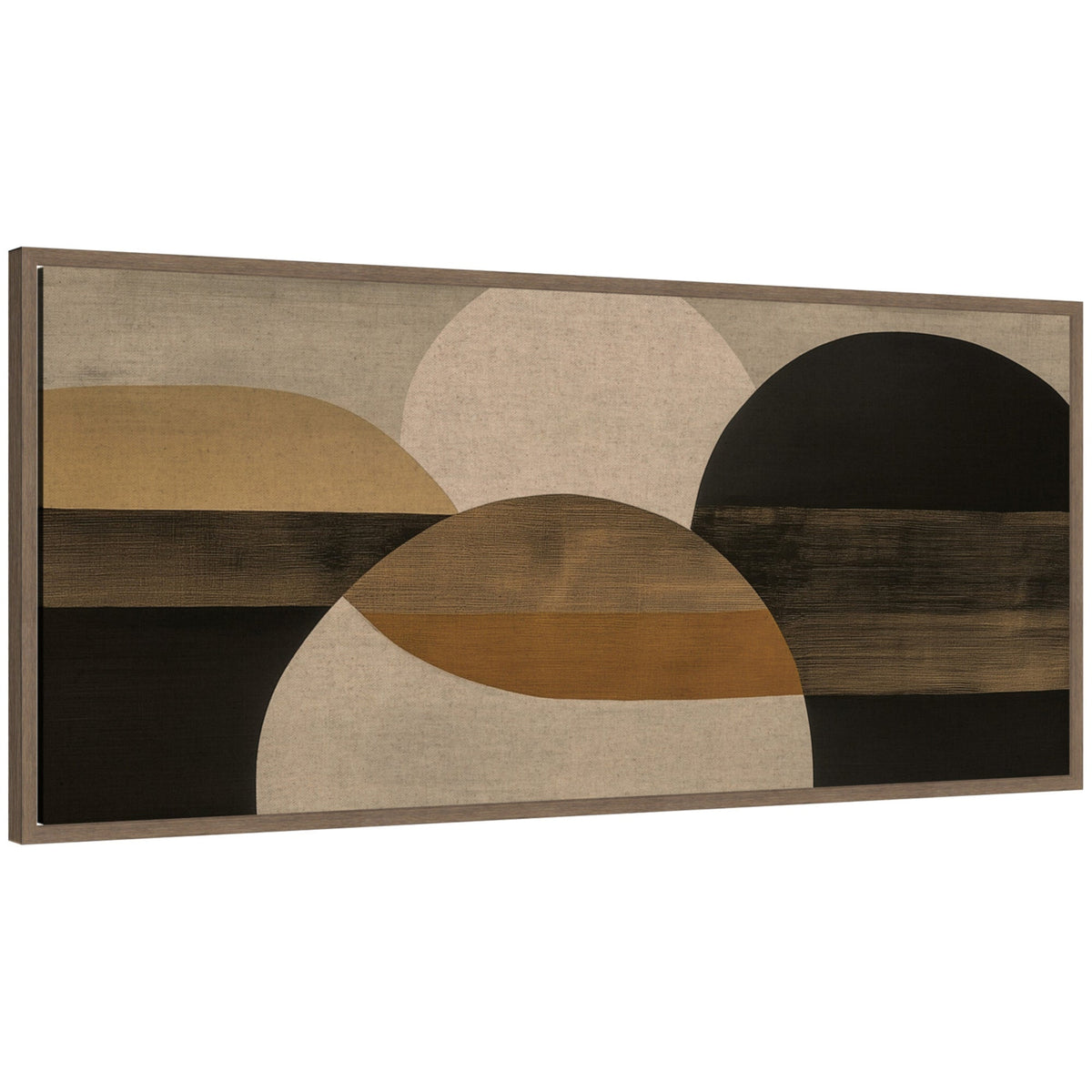 Neutral Rich Tonal Abstact II by The Creative Bunch Studio Framed Canvas Wall Art Print