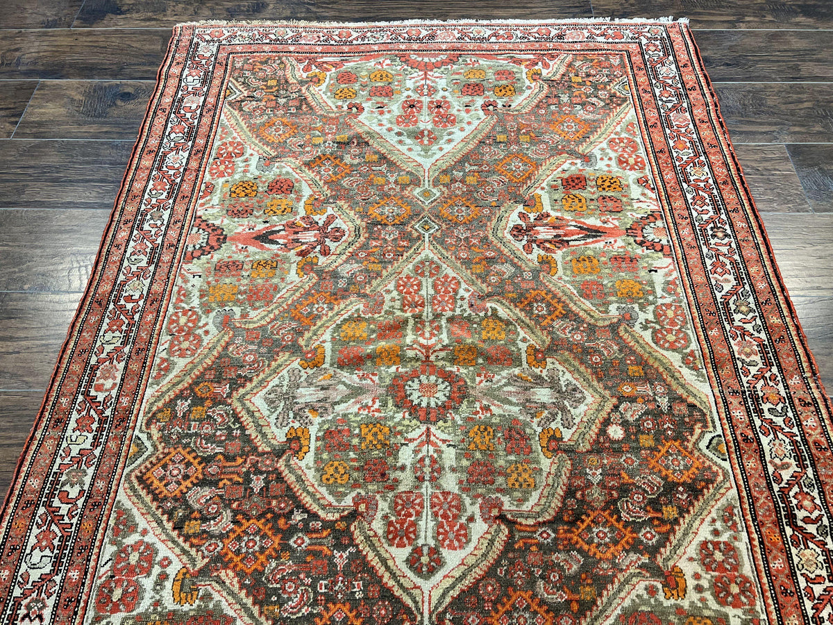 Wonderful Antique Persian Malayer Rug 4x6, Wool Hand Knotted Authentic Oriental Carpet, Very Fine - Jewel Rugs, view 3