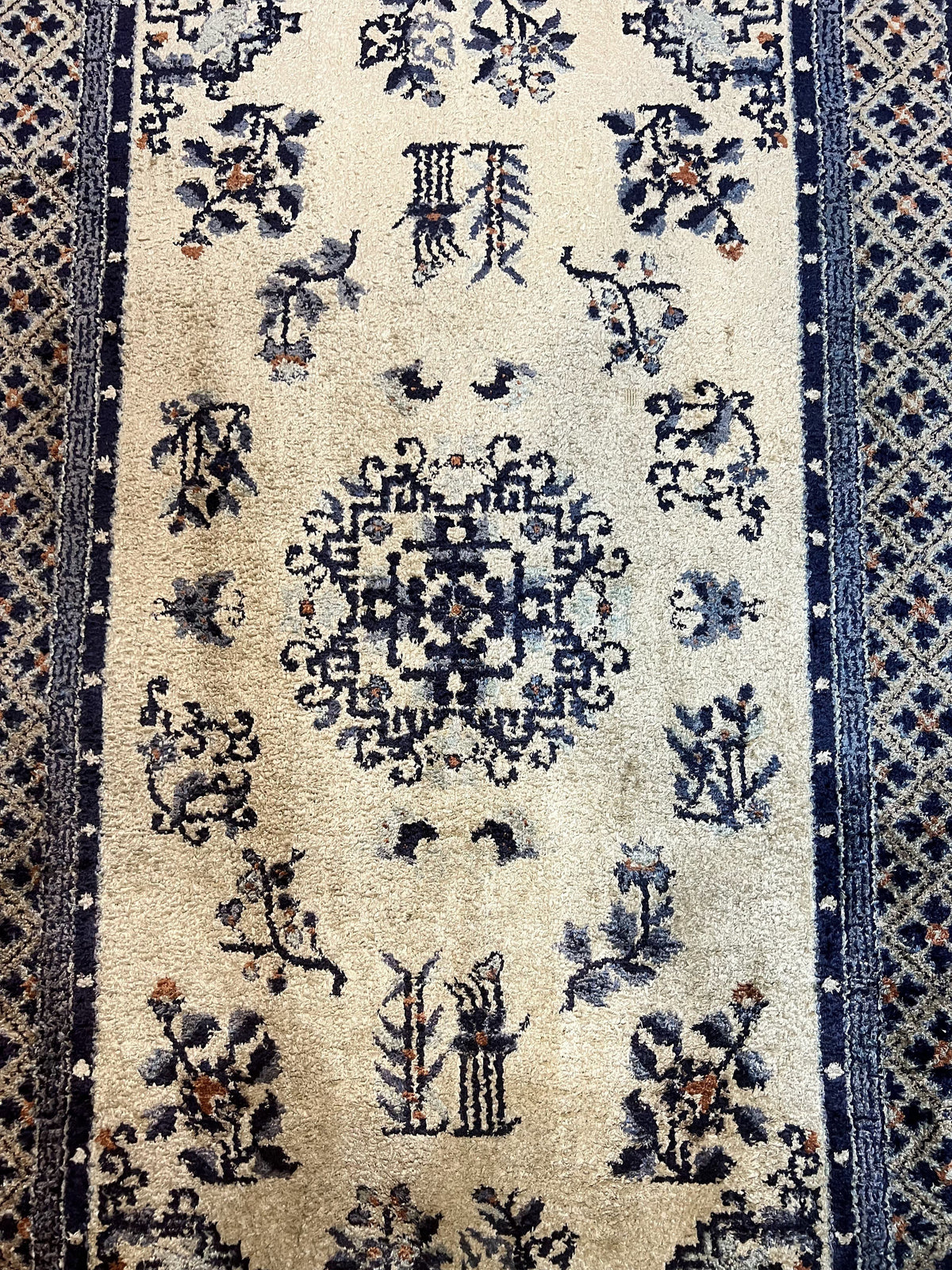 Silk Chinese Rug 3x5, Vintage Handmade Peking Carpet, Asian Oriental Art Deco Rug - Jewel Rugs, view 4