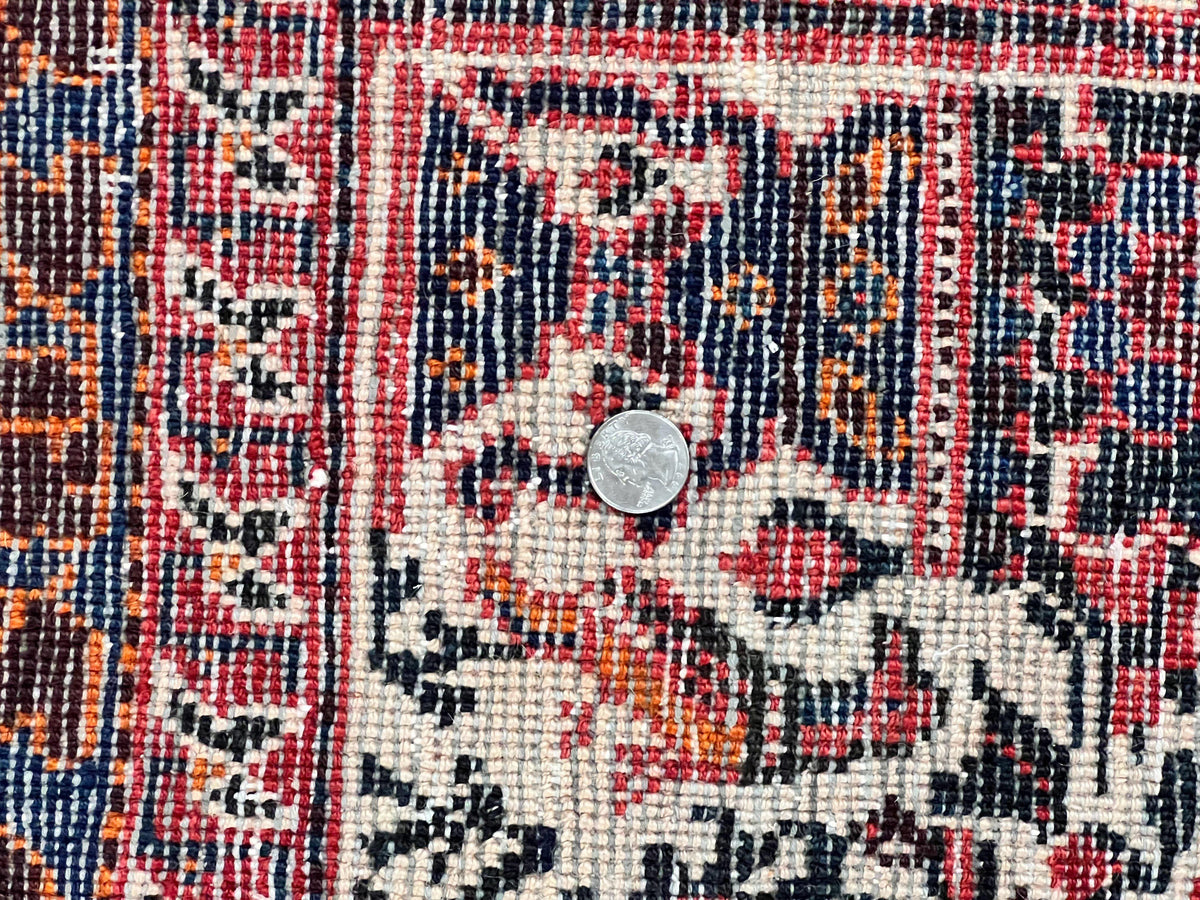 Persian Afshar Rug 6x8, Wool Hand Knotted Semi Antique Vintage Carpet, Floral Allover, Repeated Birds Flowers Vases Motifs - Jewel Rugs, view 11