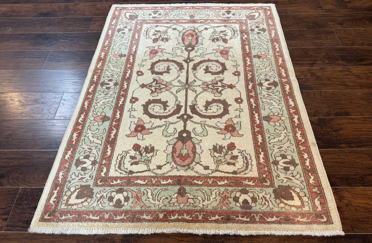 Indo Mahal Rug 4 x 5.6, Indian Handmade Wool Area Rug - Jewel Rugs, view 5