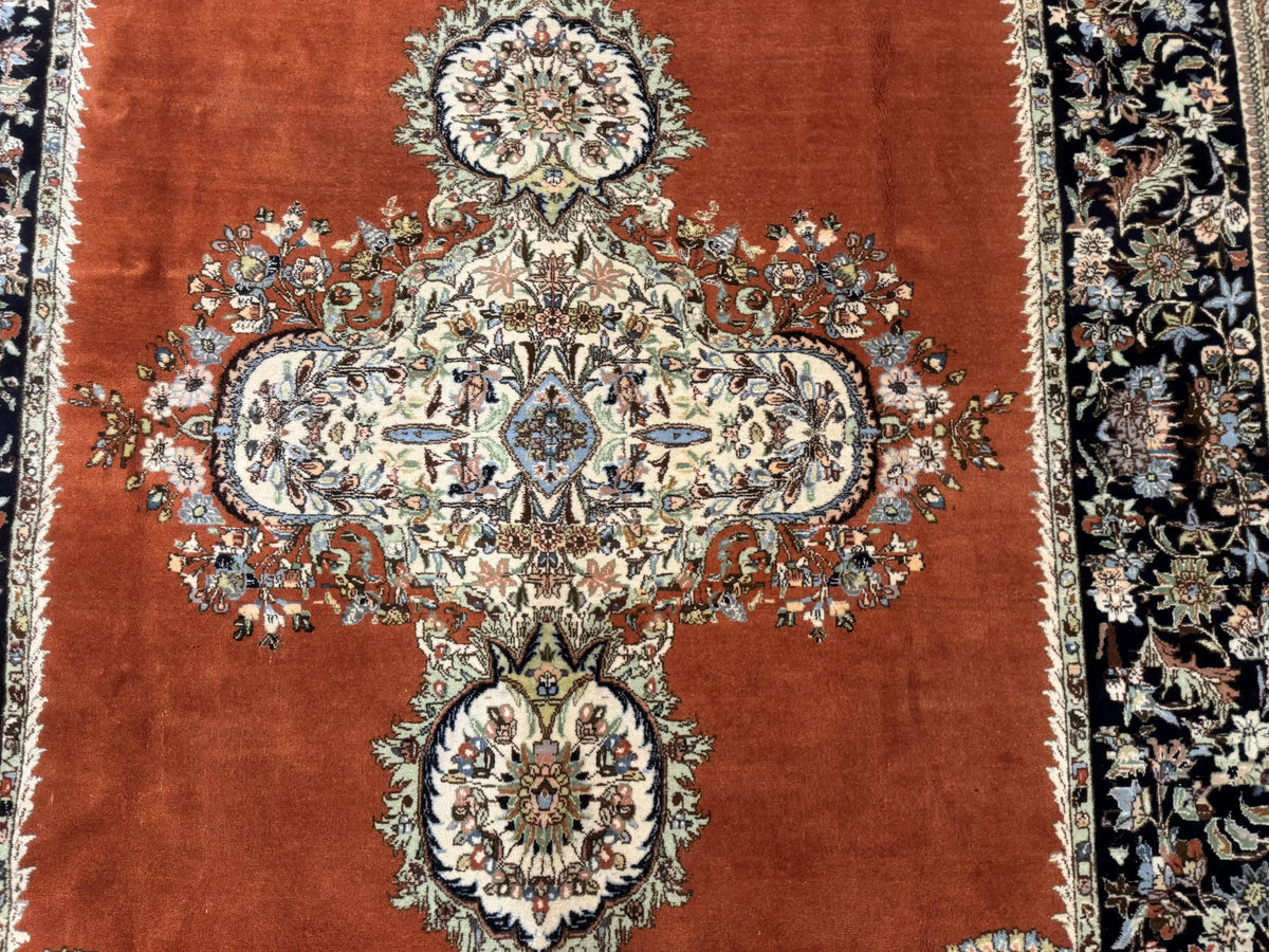 Persian Rug 11x13, Semi Open Field, Soft Wool Pile, Vintage Persian Carpet, Persian Tabriz Tabatabai - Jewel Rugs, view 4
