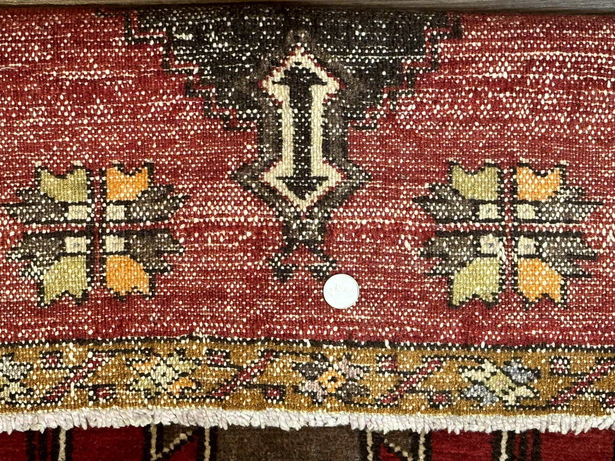 Turkish Yastik Rug 2x3, Geometric Medallion, Small Turkish Wool Rug, Red - Jewel Rugs, view 11