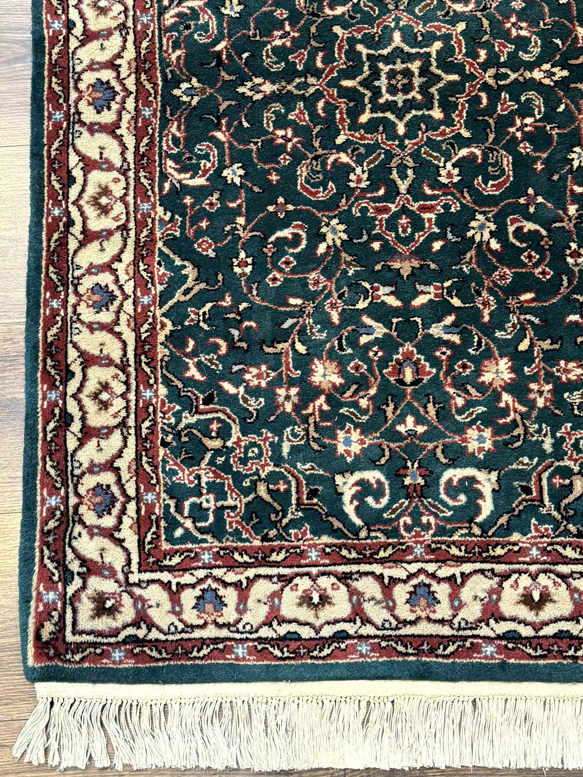 Dark Green Indo Persian Rug 2.5 x 4, Hand Knotted Wool Small Oriental Carpet - Jewel Rugs, view 9