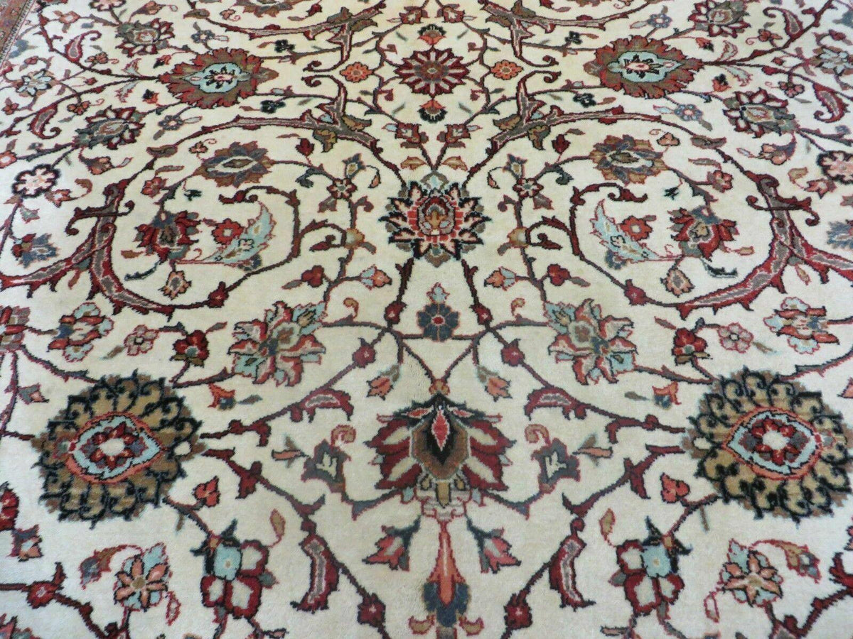 7' X 10' Vintage Handmade India Floral Oriental Wool Rug Hand knotted Carpet - Jewel Rugs, view 4