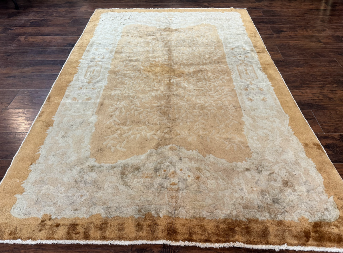 Chinese Peking Rug 5x7, Golden-Tan, Vintage Chinese Wool Carpet - Jewel Rugs