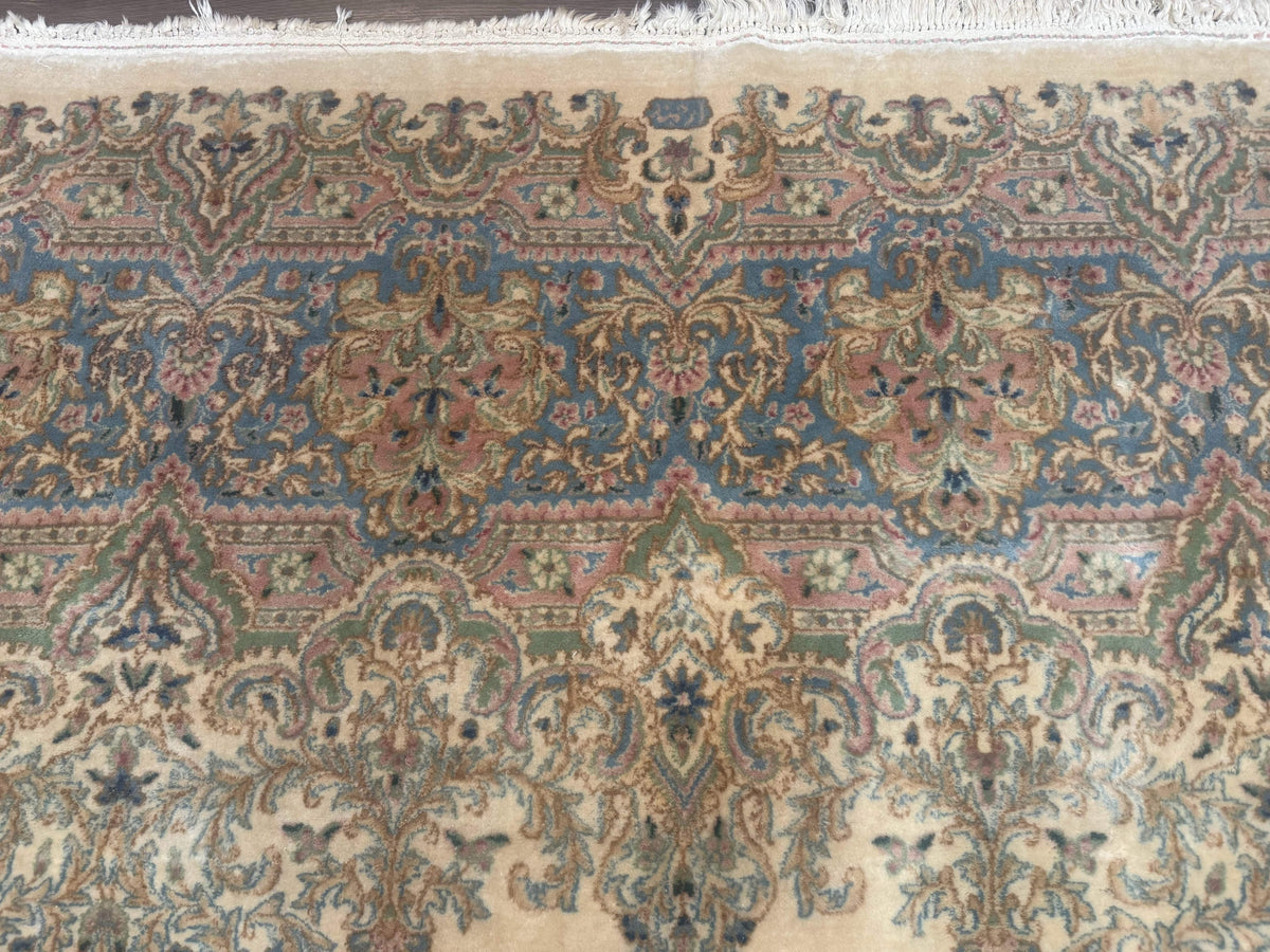 Palace Size Persian Kerman Rug 12x18, Floral Semi Open Field, Signed, Fine 240 KPSI - Jewel Rugs, view 3