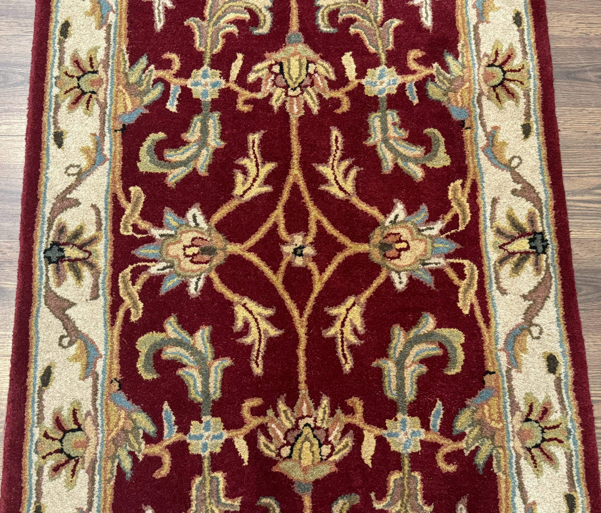Small Floral Wool Rug 3x5, Safavieh Heritage Collection, Dark Red, Pair B - Jewel Rugs, view 5