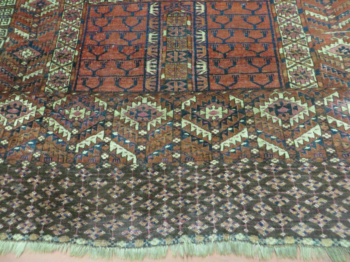 Antique Turkoman Ensi Wool Rug 4x5 - Jewel Rugs, view 5