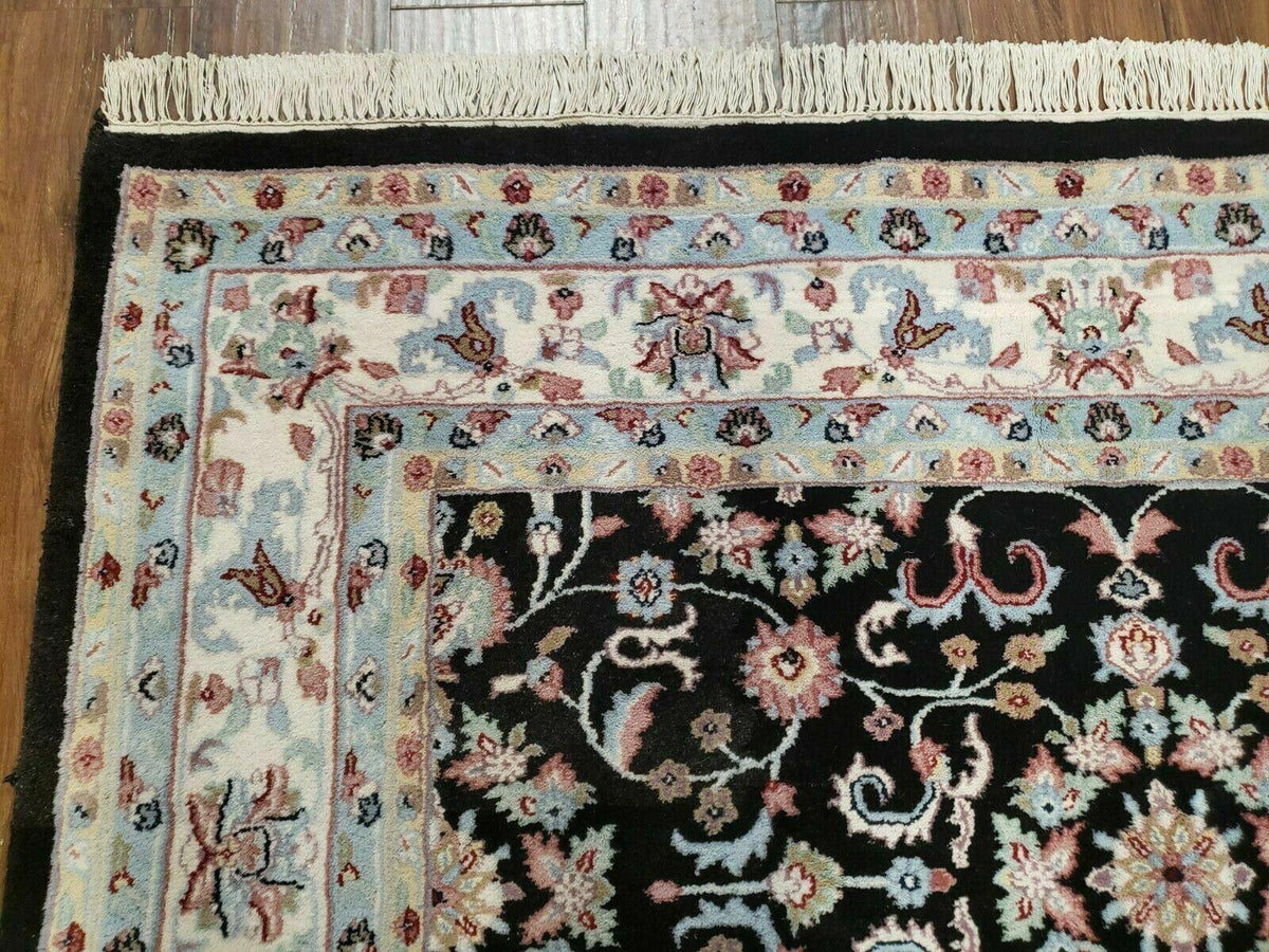 6' X 9' Handmade Indian Agra Wool Rug Carpet Vegetable Dyes Black - Jewel Rugs, view 6