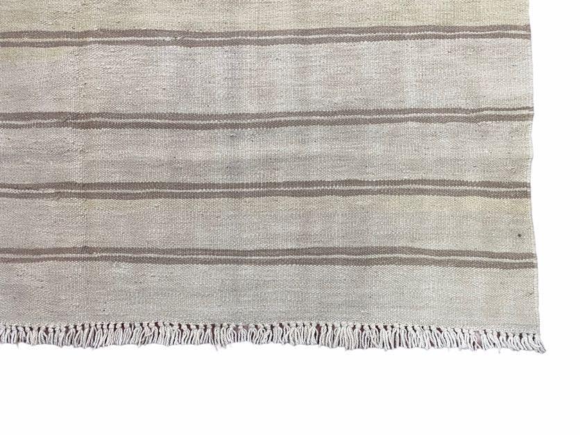 5x8 Turkish Kilim Rug, Flatweave Carpet, Striped Blanket, Southwestern Design, New, Gray, Wool, High Quality, Hand-Knotted - Jewel Rugs, view 10