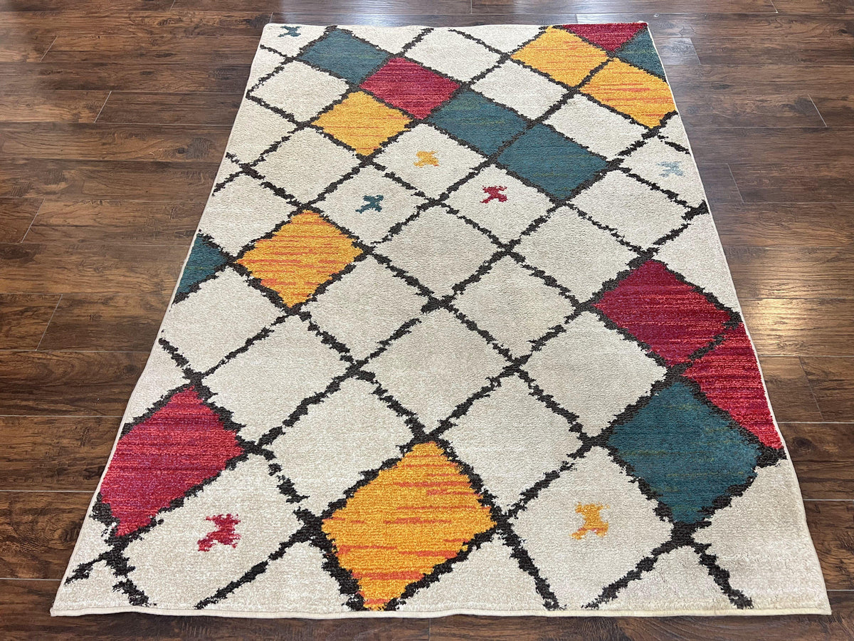 Panel Design Rug 5 x 7.6, Ivory/Beige & Multicolor - Jewel Rugs, view 2