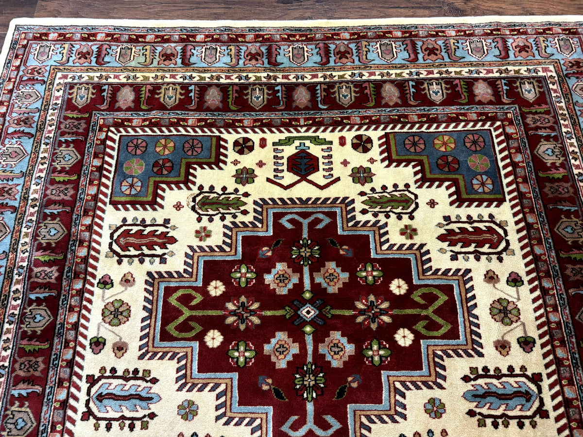 Turkish Kazak Rug 6x9, Geometric Medallions - Jewel Rugs, view 3