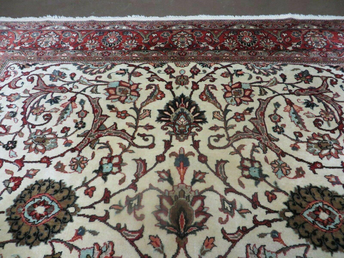 7' X 10' Vintage Handmade India Floral Oriental Wool Rug Hand knotted Carpet - Jewel Rugs, view 3