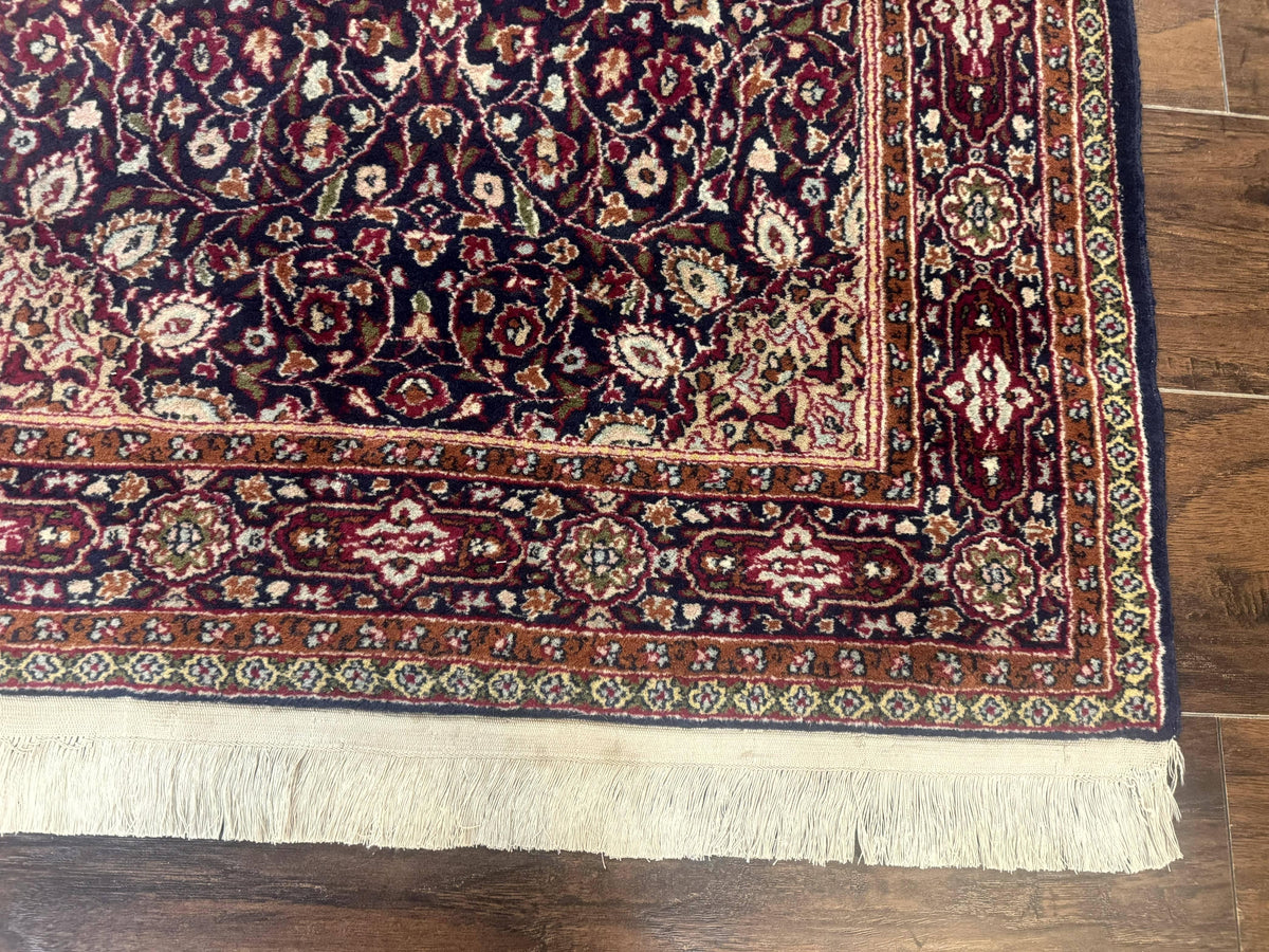 Indo Kashmiri Rug 3x5, Navy Blue, Very Fine 400 KPSI, Pair B - Jewel Rugs, view 10