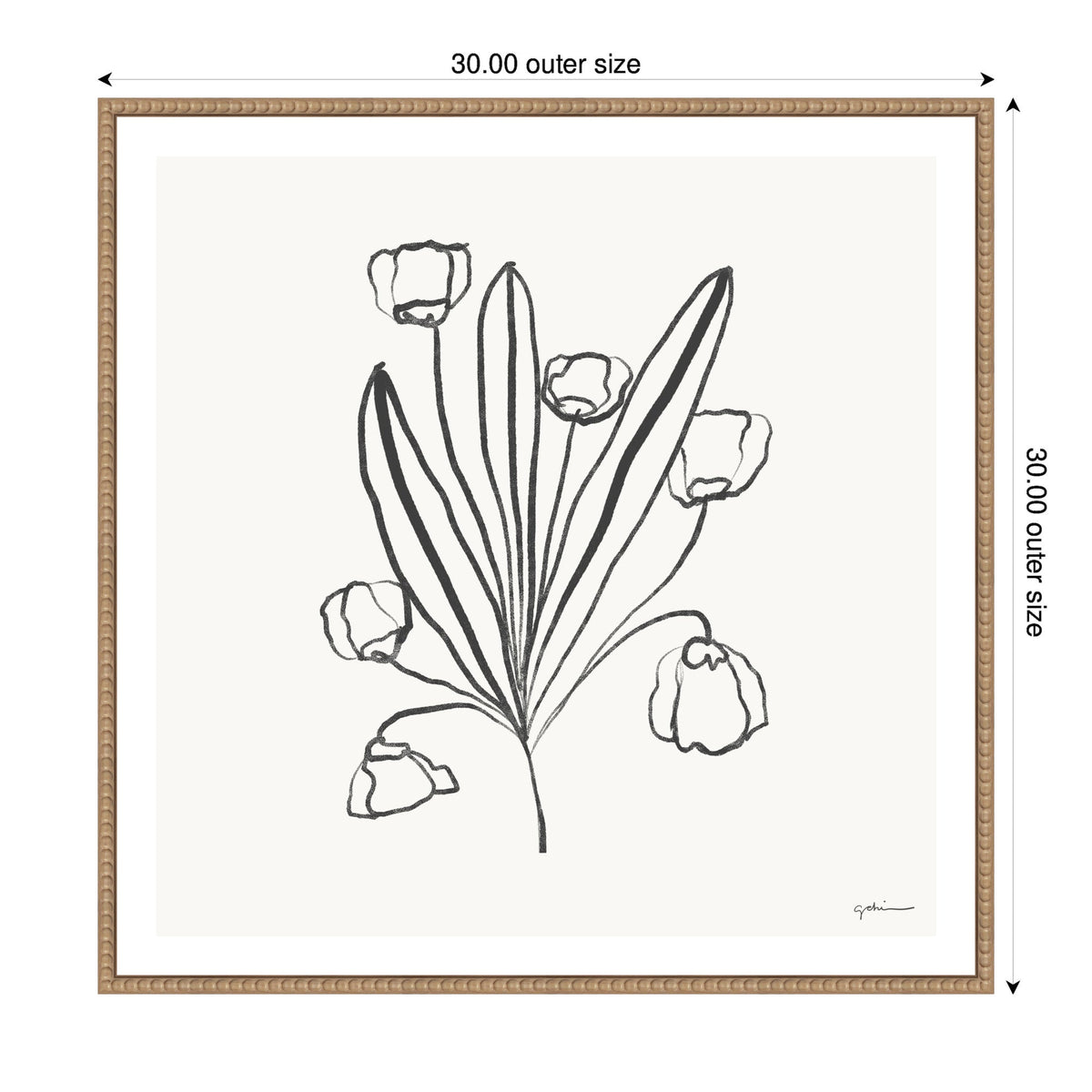 Floral Bouquet by Gabrielly Guedes Framed Canvas Wall Art Print