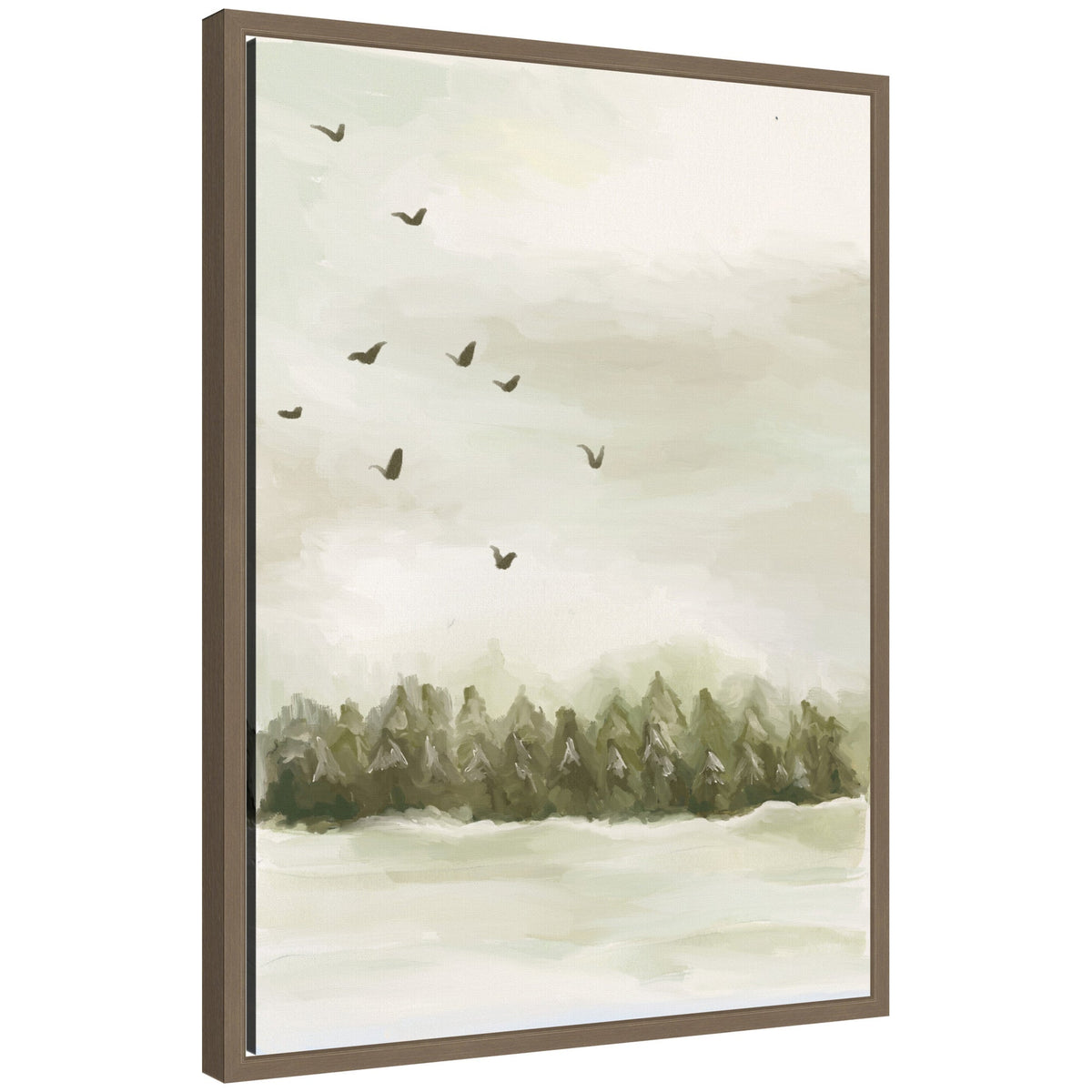 Sylvie Framed Canvas Winter Landscape 1 Vertical by Annie Quigley
