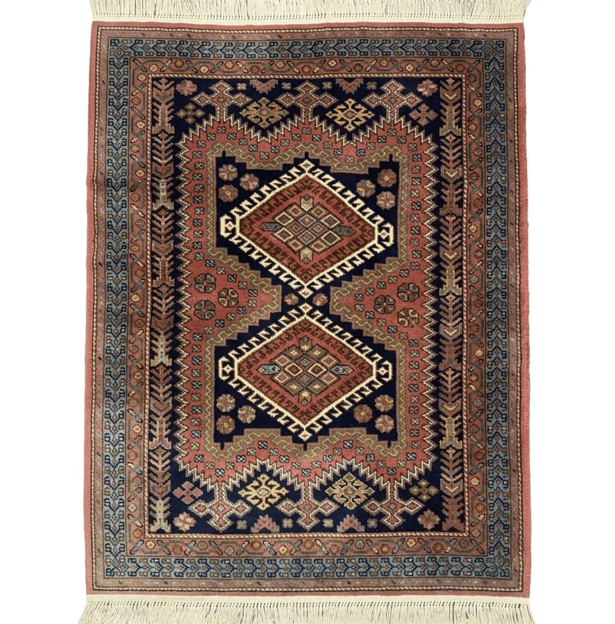 5x7 Persian Tribal Design Rug, Wool, Geometric Medallions, Vintage, Power Loomed - Jewel Rugs