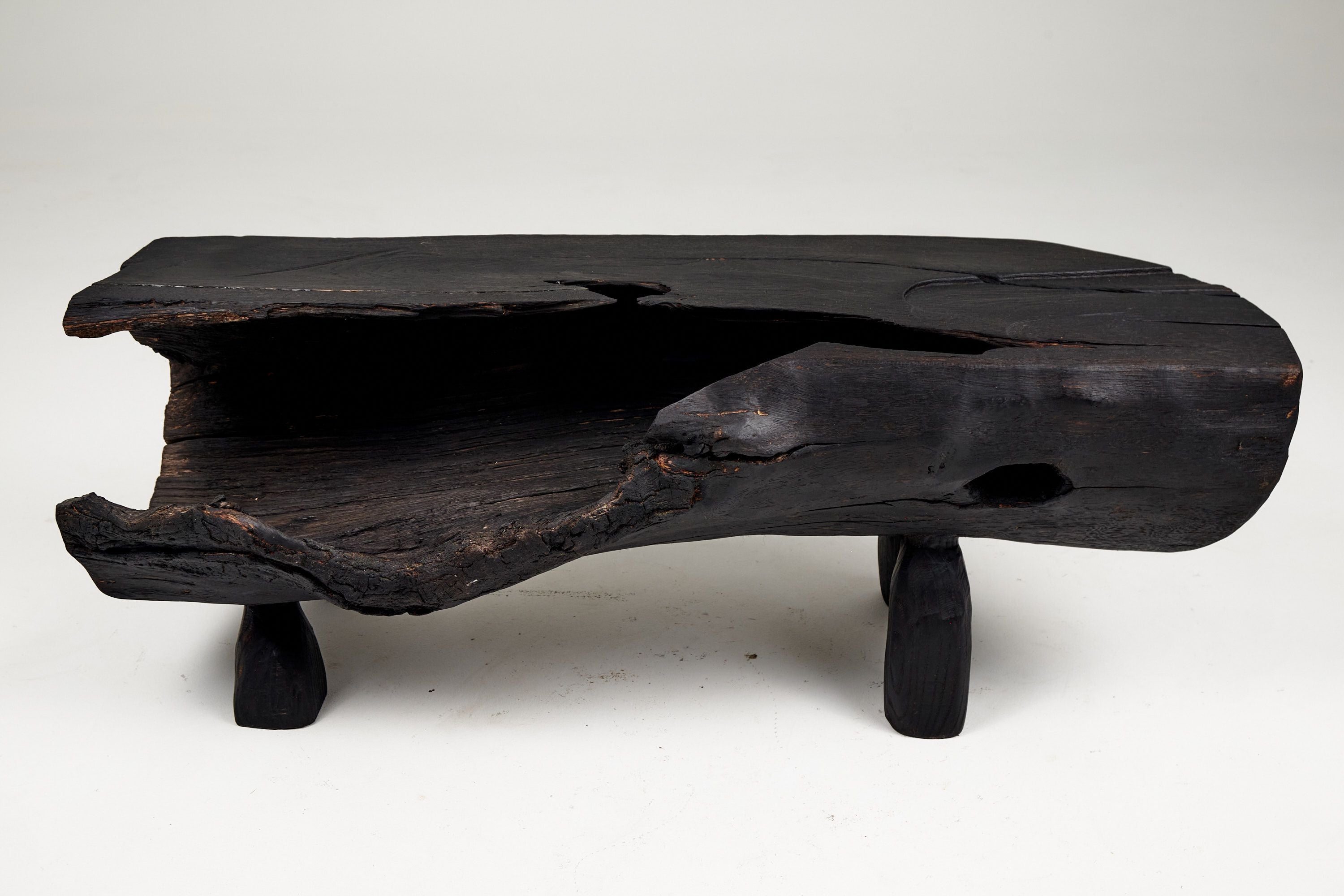 Jownik - Charred Wood Bench, Organic, Sculptural Design