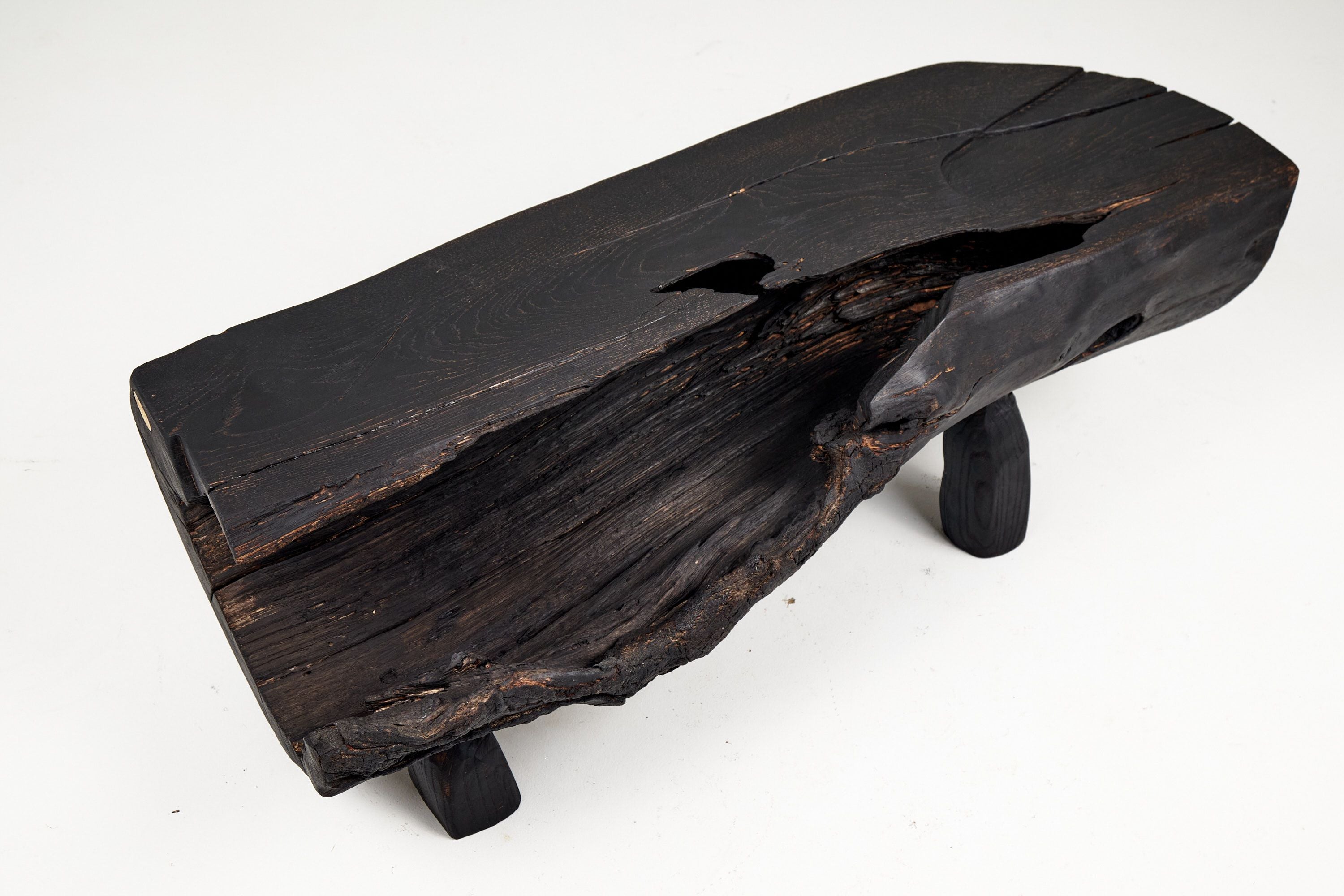 Jownik - Charred Wood Bench, Organic, Sculptural Design - image 4