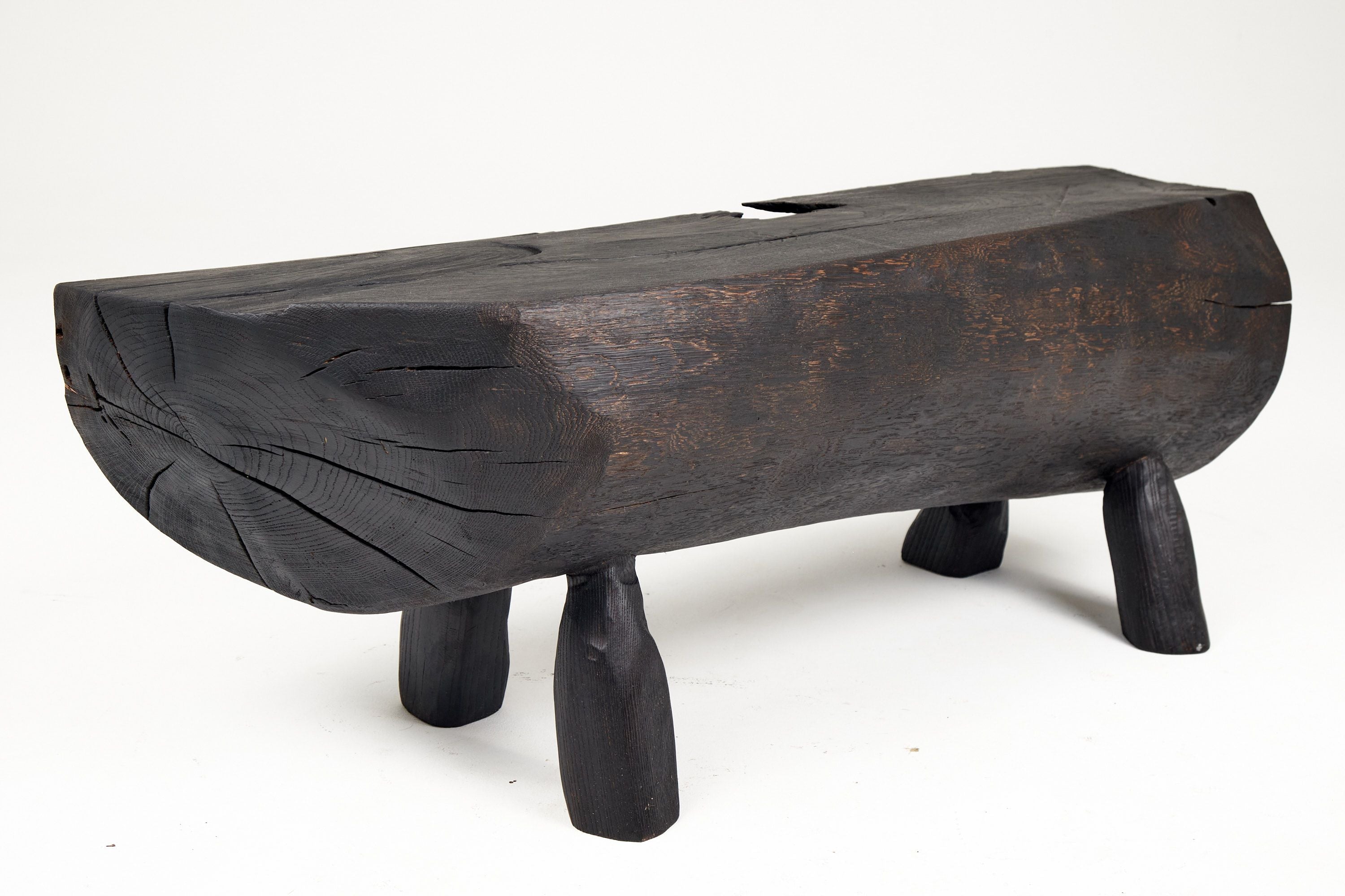 Jownik - Charred Wood Bench, Organic, Sculptural Design - image 13