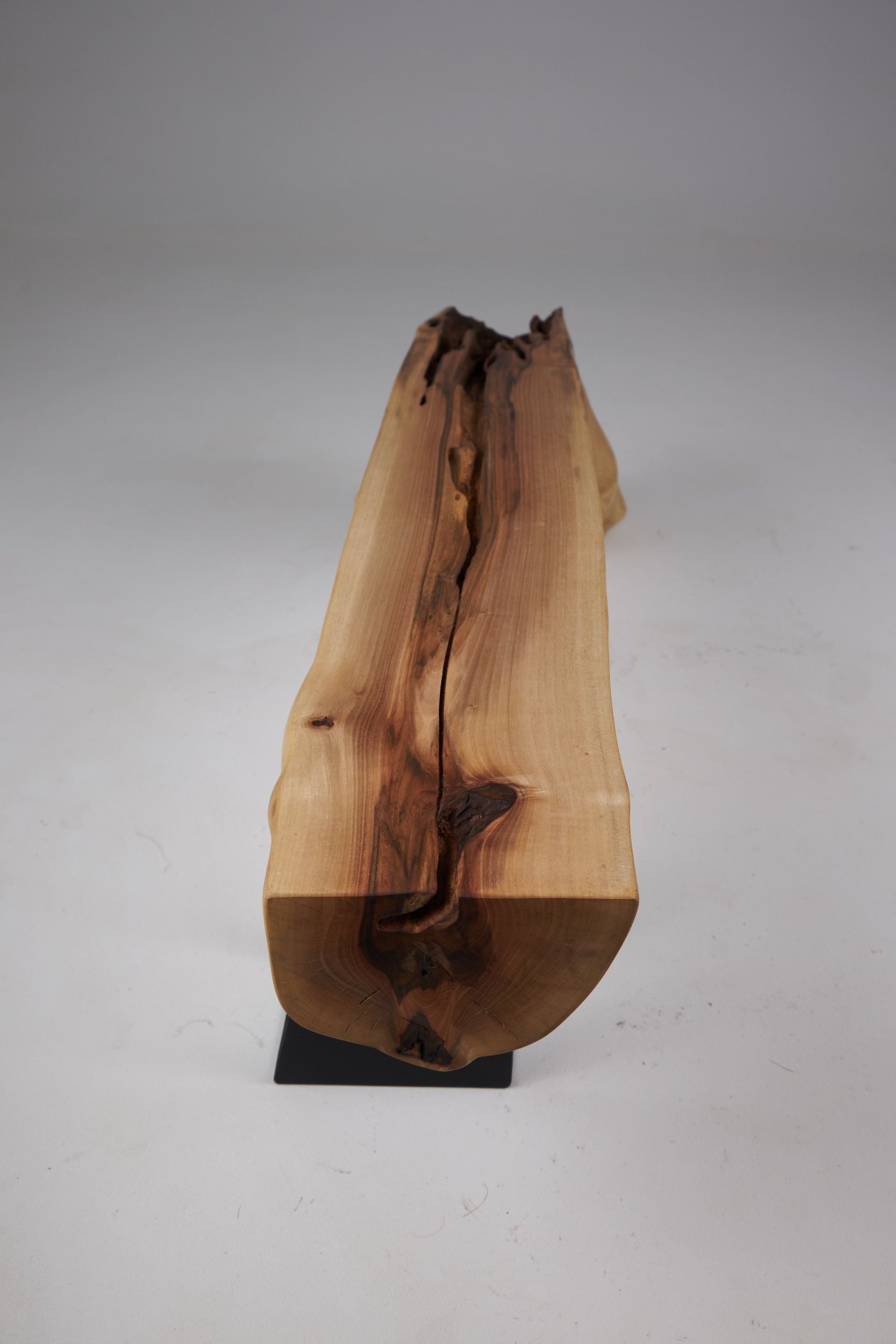 Leszy, Organic Sculptural Wood Bench with Metal Base - image 15