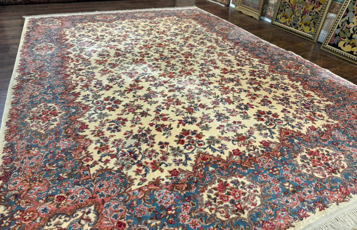 Karastan Rug 8.8 x 12 Ivory Kirman #788, Original 700 Series, Wool Karastan Carpet, Karastan Area Rug, Vintage Karastan, Living Room Rug - Jewel Rugs, view 12