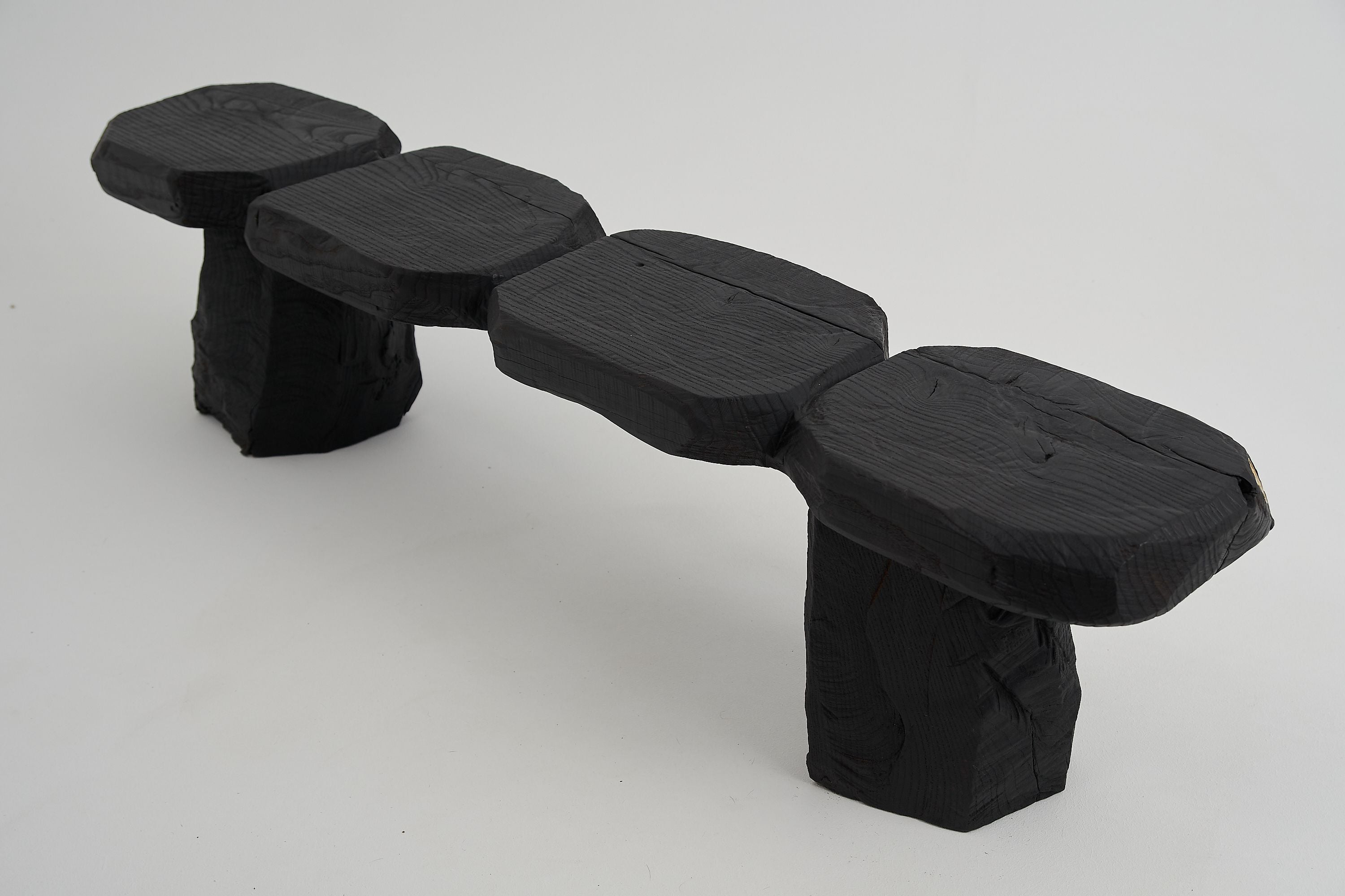 Jownik - Charred Sculptural Wood Bench