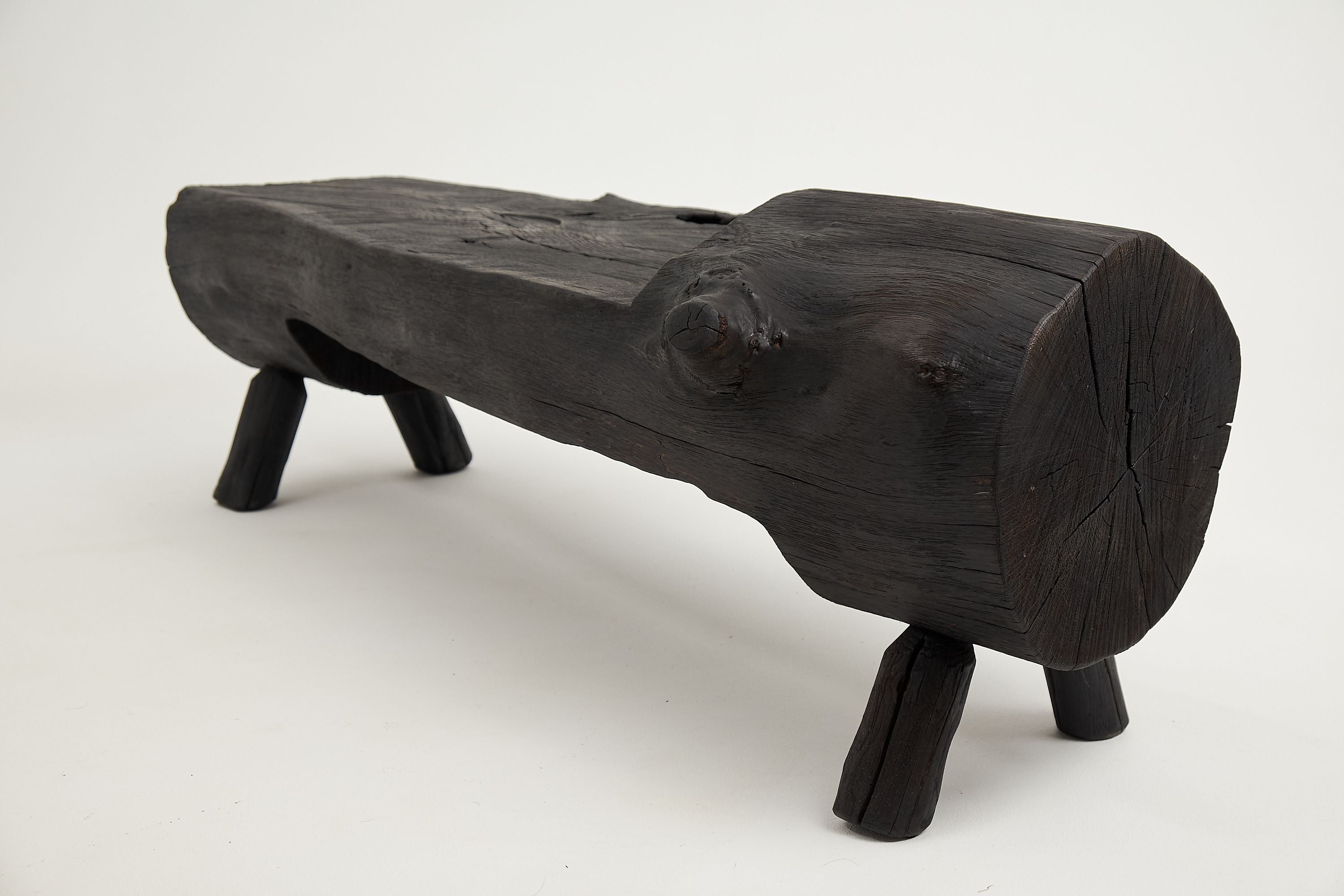 Jownik, Charred Wood Log Bench â Primitive Elegance in Burnt Timber - image 14