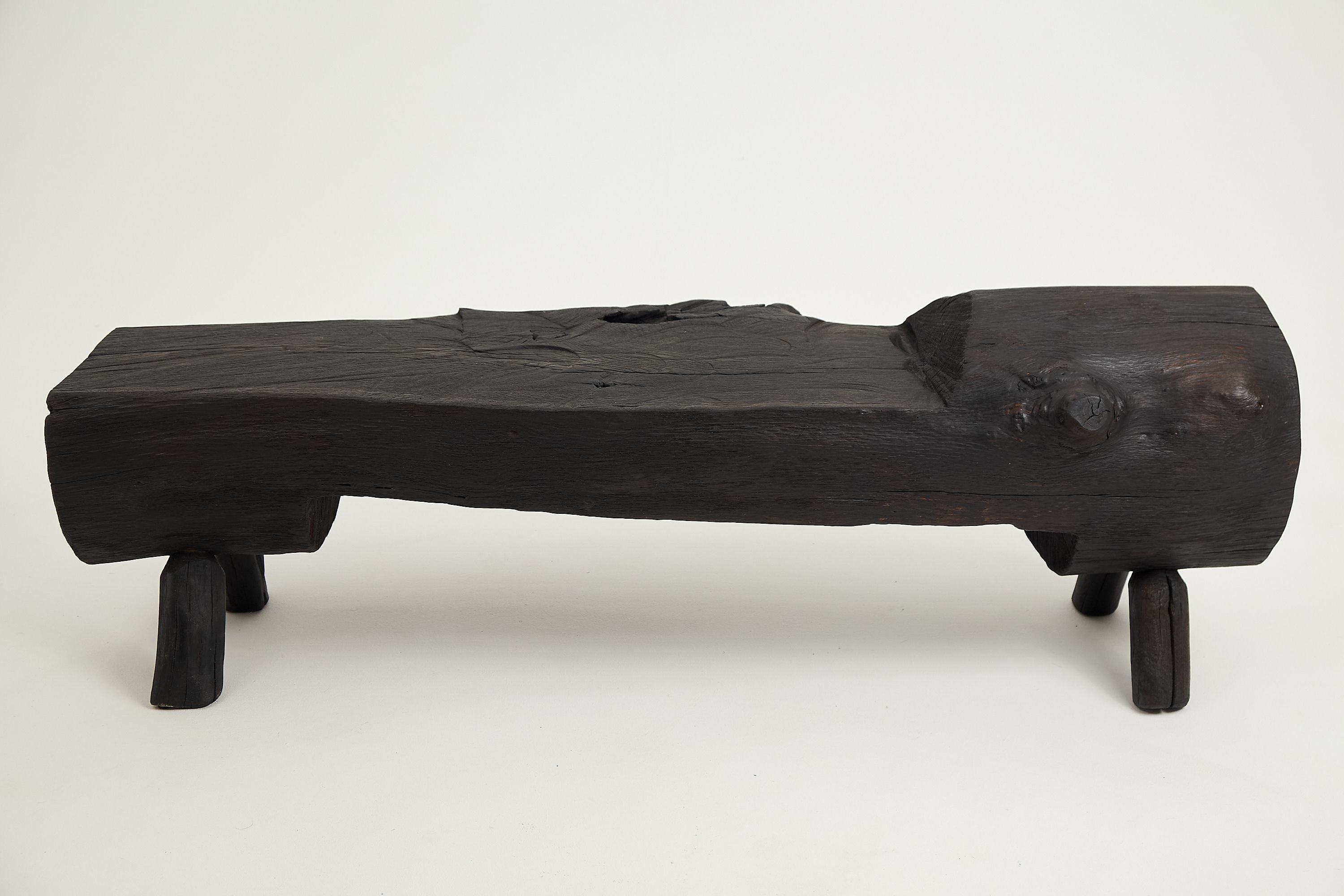 Jownik, Charred Wood Log Bench â Primitive Elegance in Burnt Timber - image 13