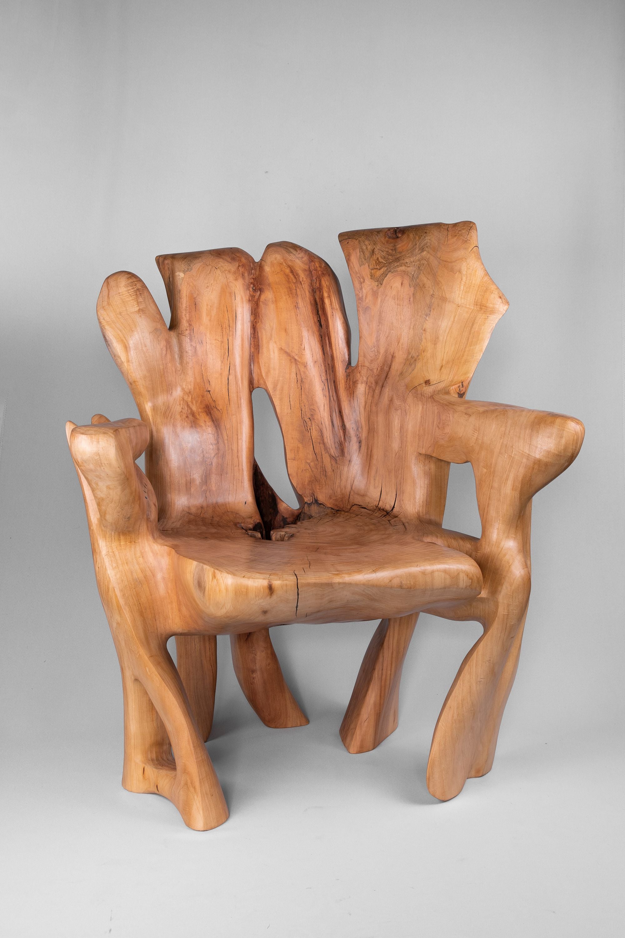Veles, Chainsaw-Carved Sculptural Chair â Flowing Form in Solid Wood - image 3