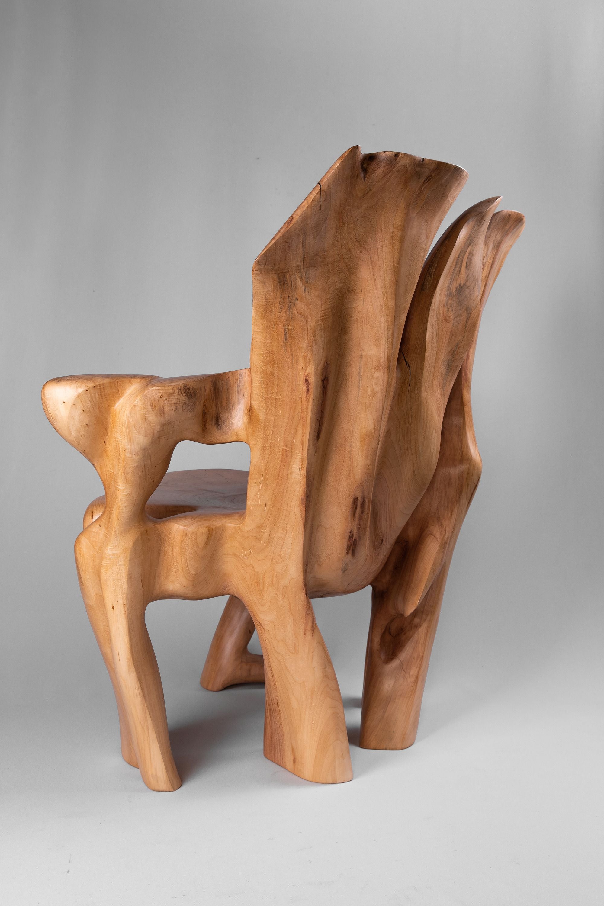 Veles, Chainsaw-Carved Sculptural Chair â Flowing Form in Solid Wood - image 7