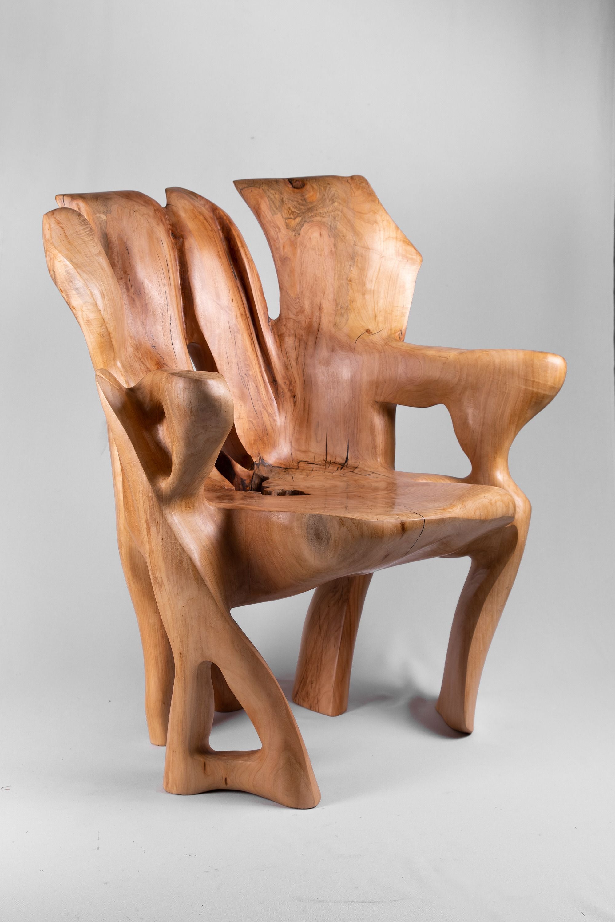 Veles, Chainsaw-Carved Sculptural Chair â Flowing Form in Solid Wood - image 12