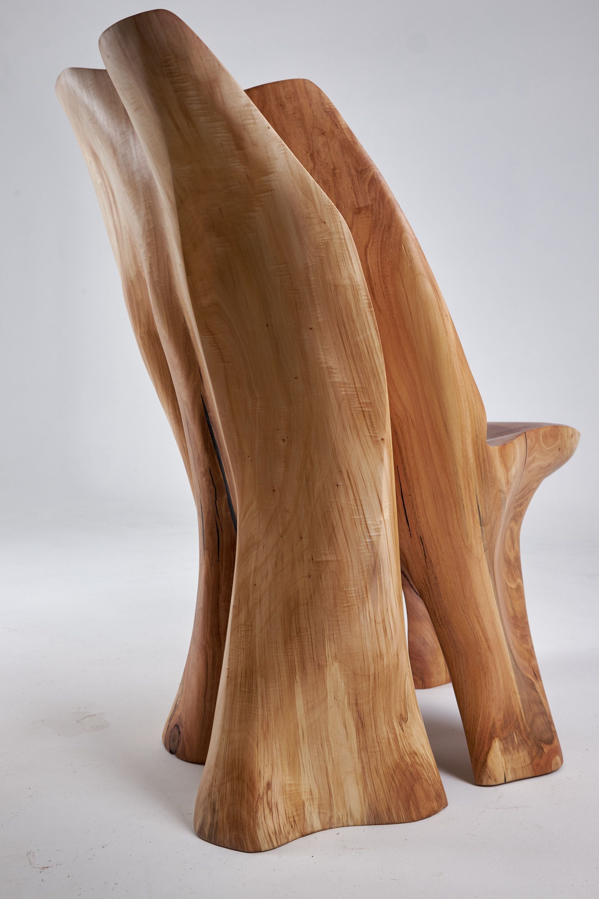 Leszy, Carved Sculptural Solid Hardwood Chair - image 10