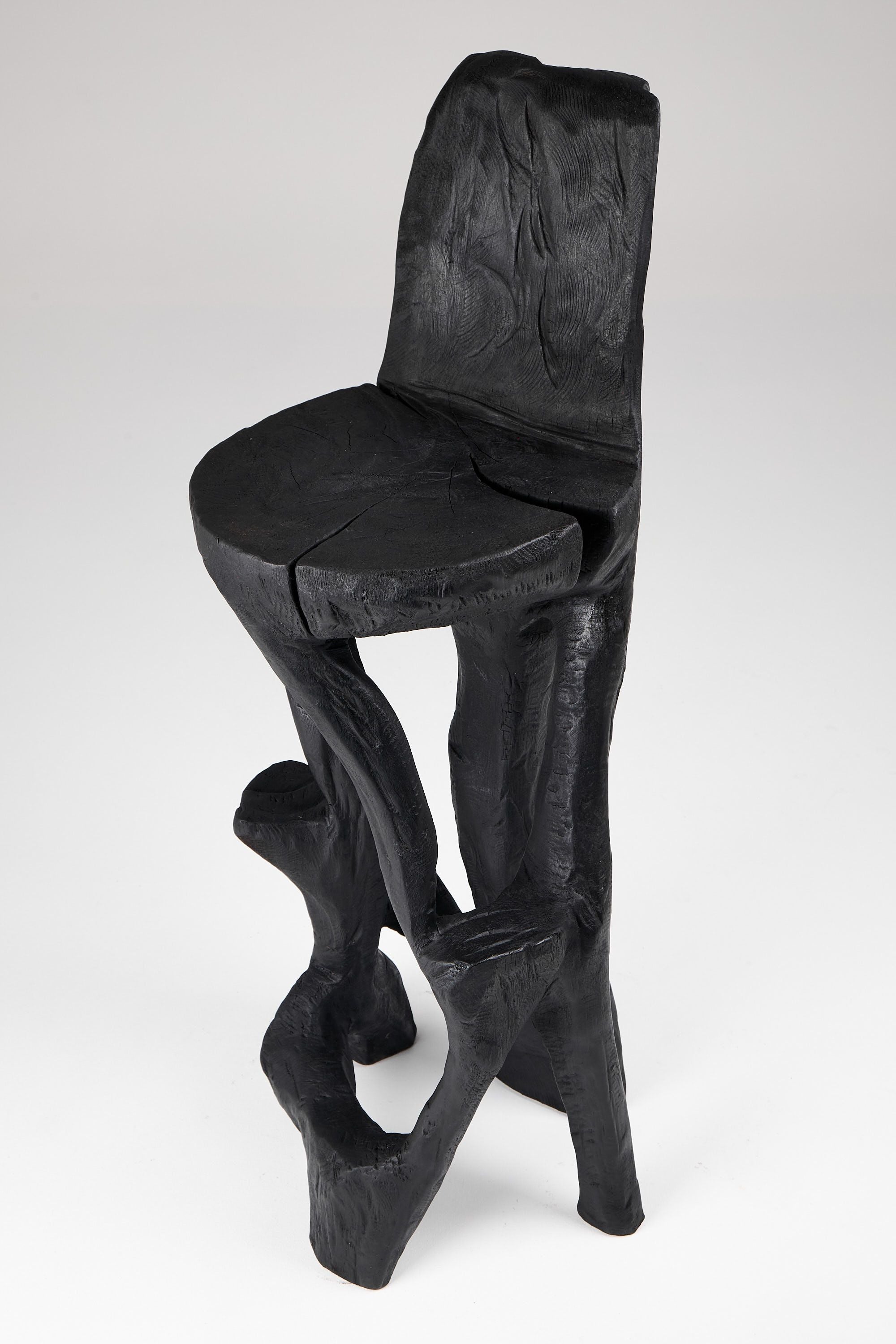 Makha, Charred Sculptural Bar Chair - image 4