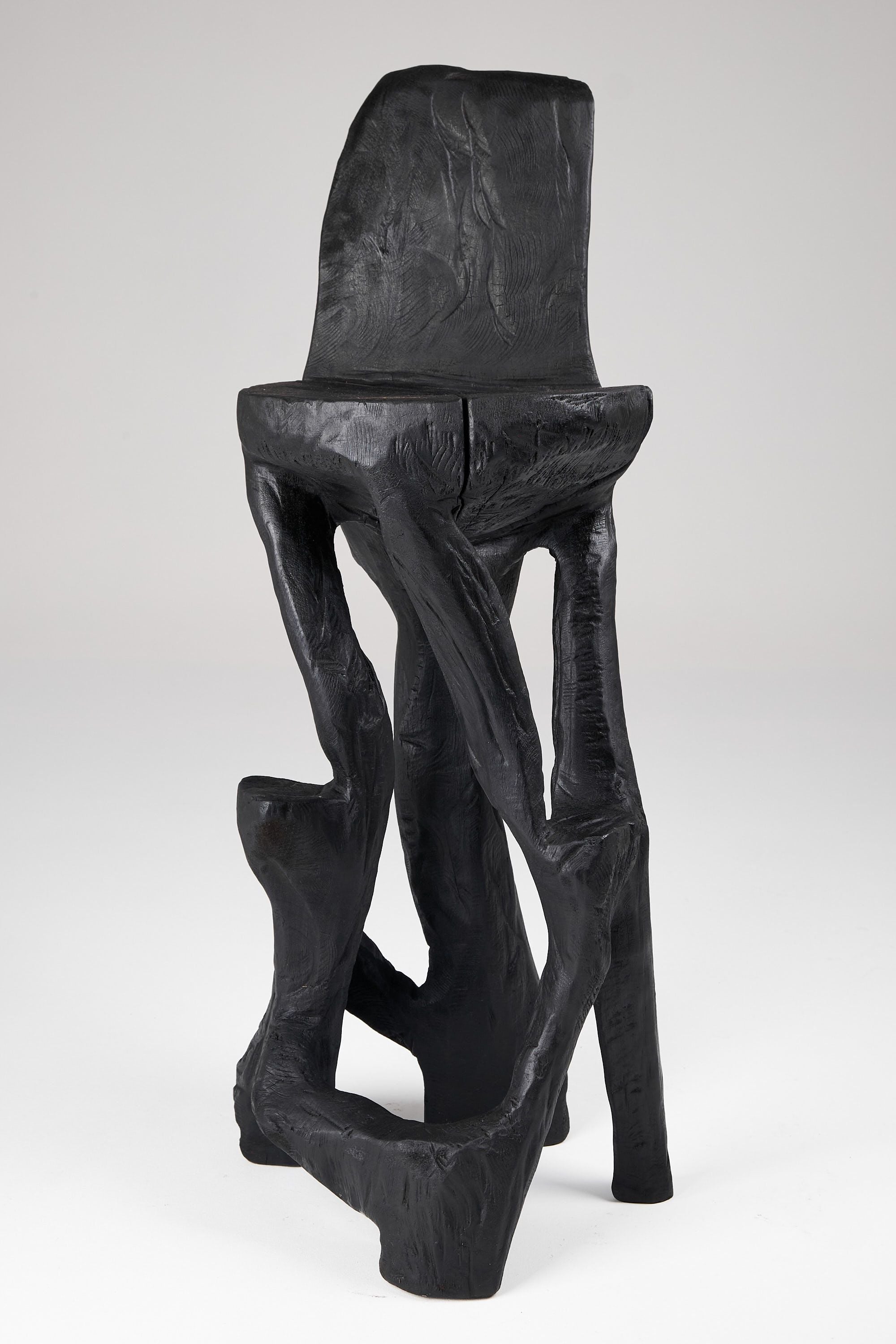 Makha, Charred Sculptural Bar Chair - image 2