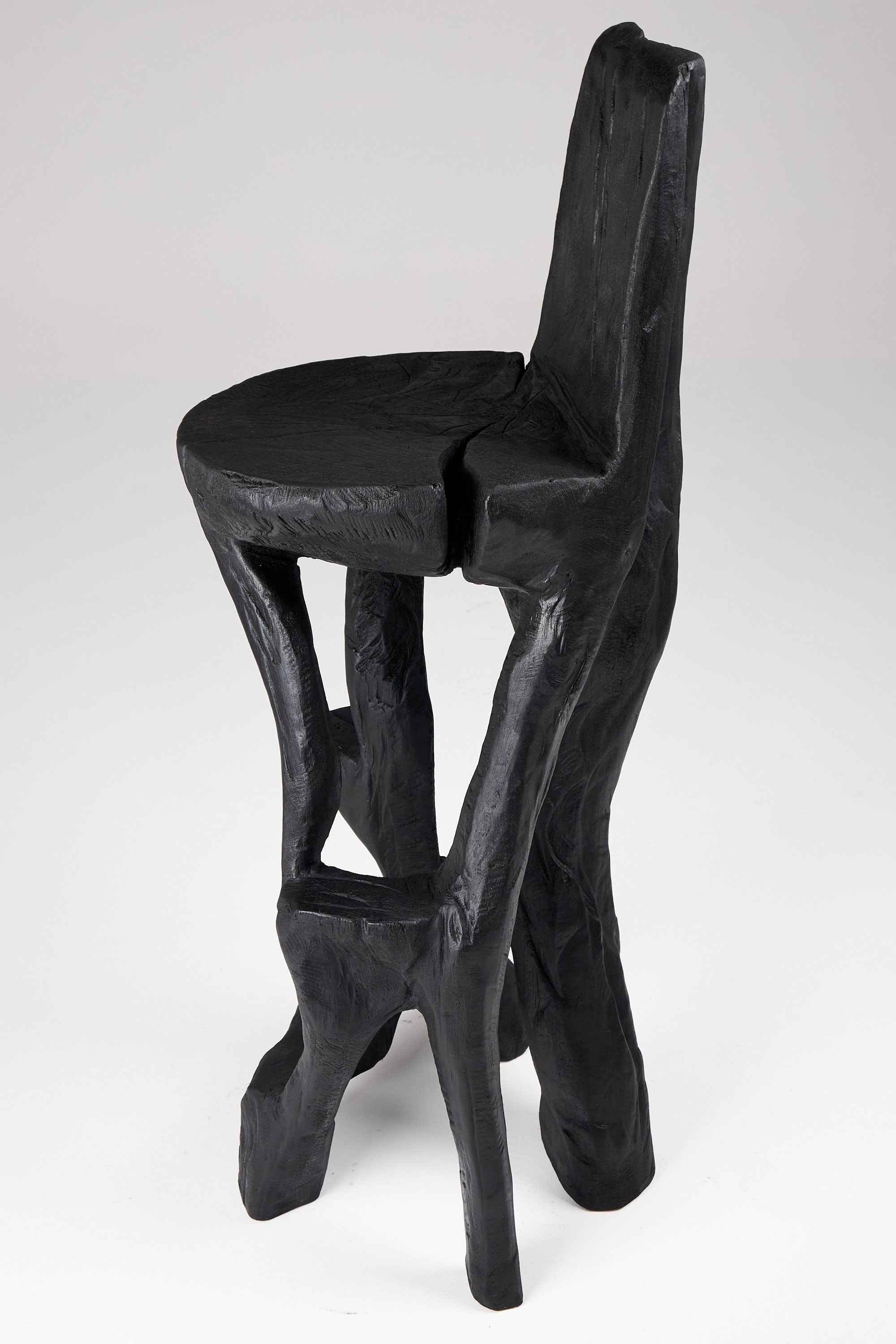 Makha, Charred Sculptural Bar Chair - image 6