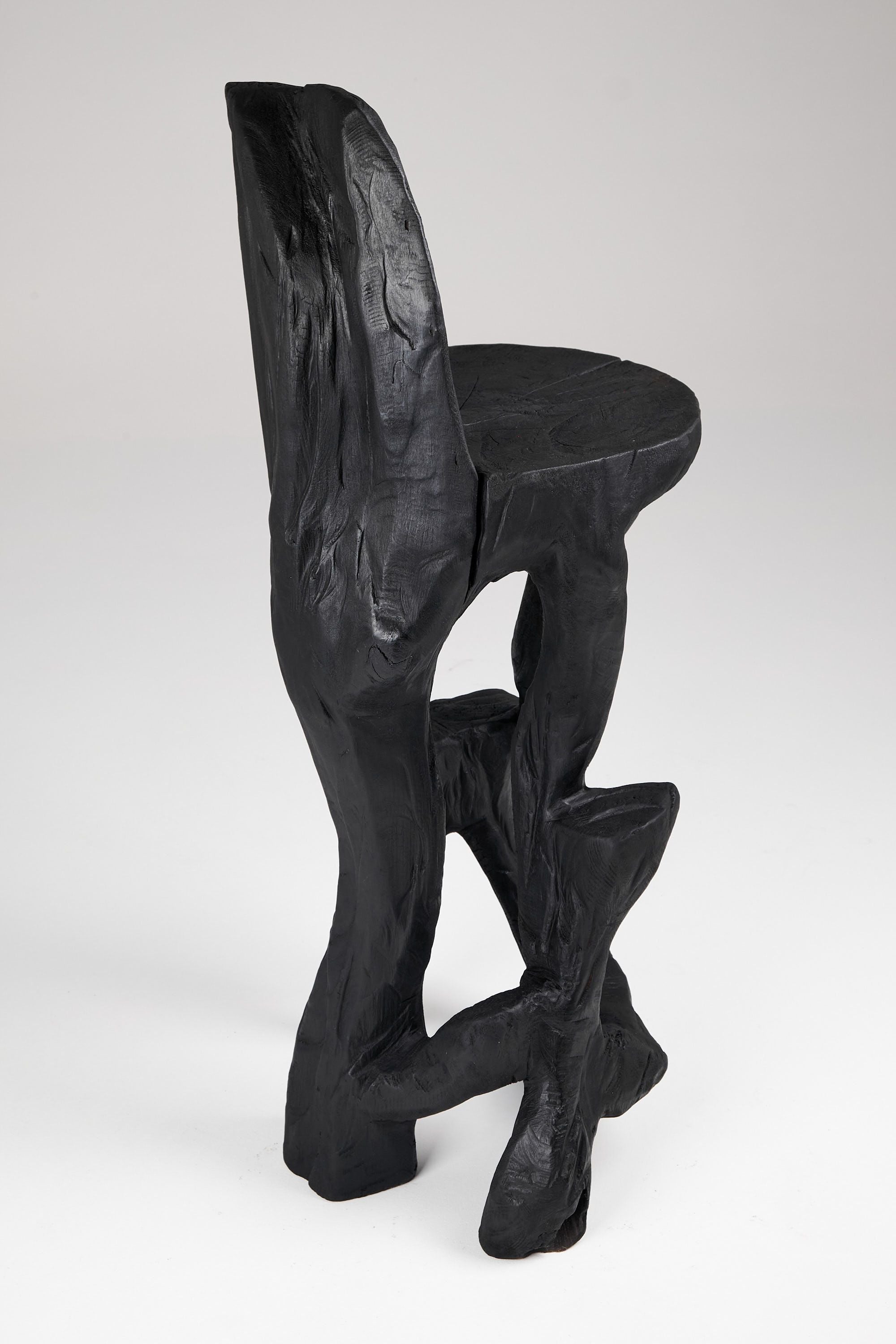 Makha, Charred Sculptural Bar Chair - image 13