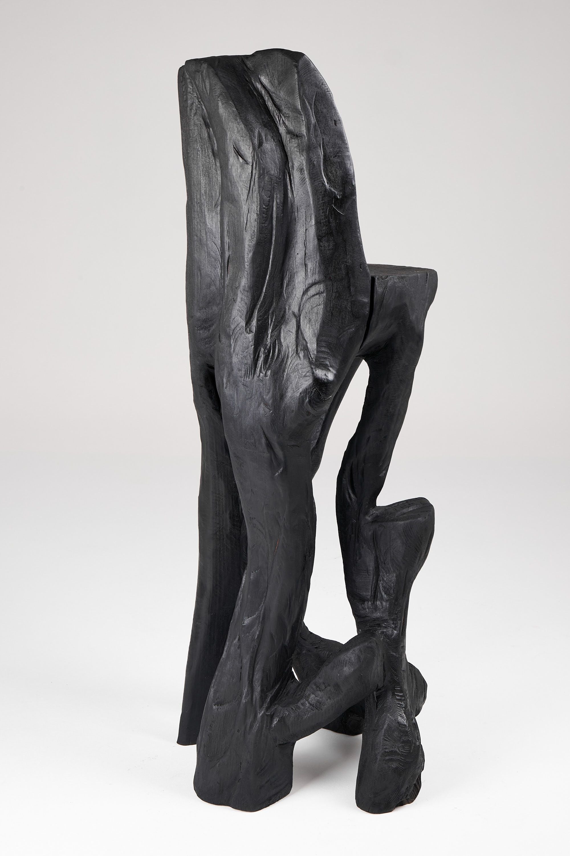 Makha, Charred Sculptural Bar Chair - image 11