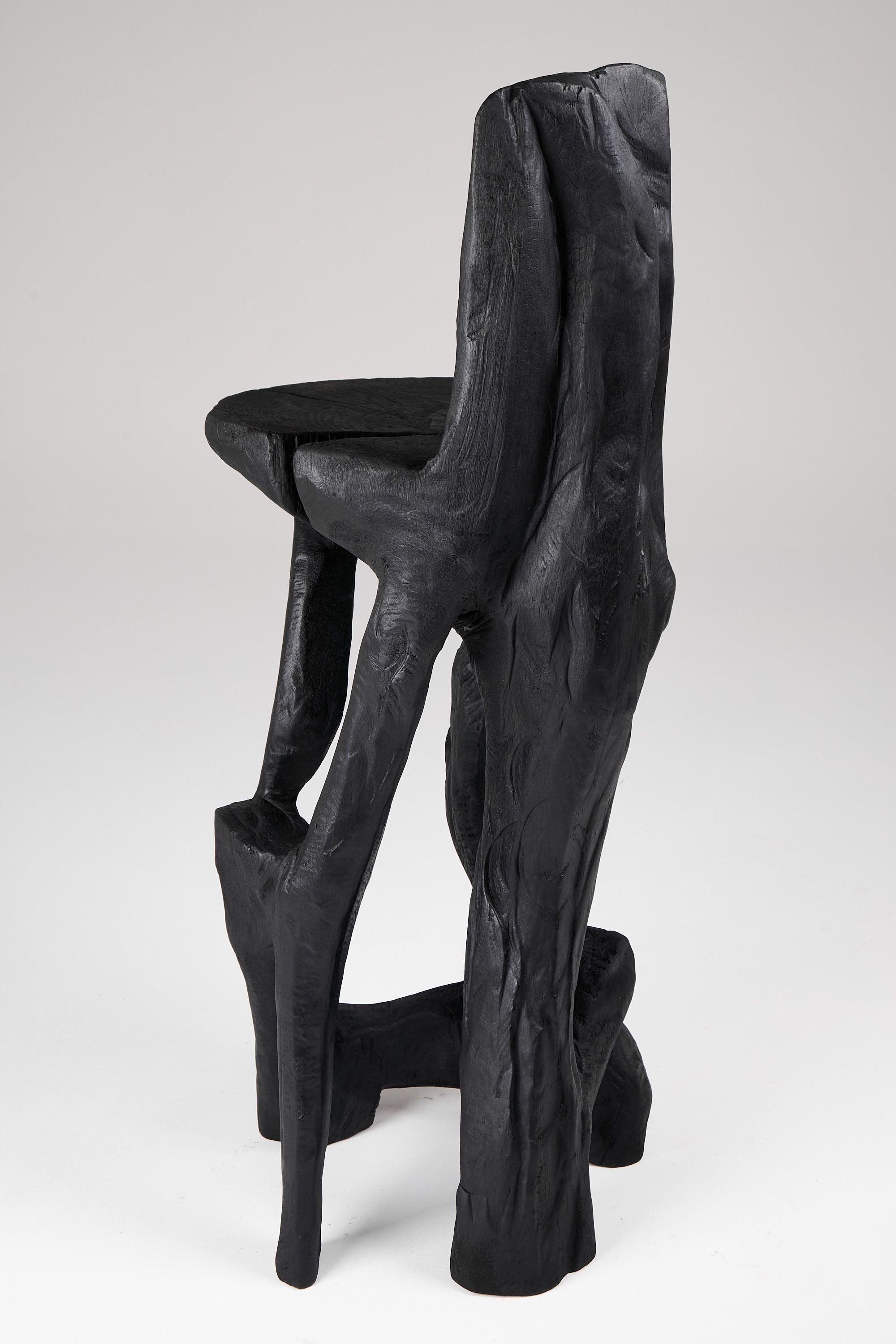 Makha, Charred Sculptural Bar Chair - image 7