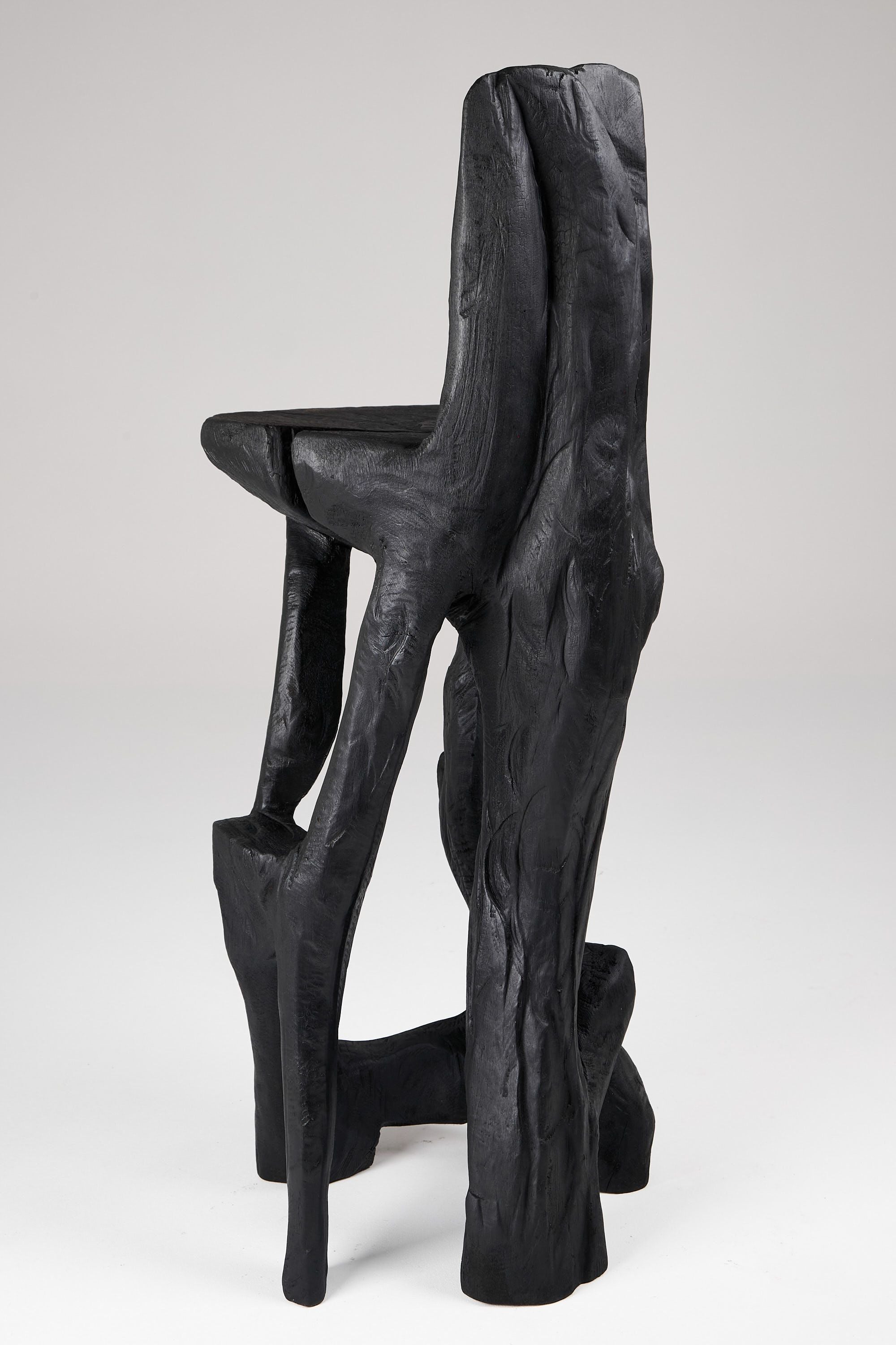 Makha, Charred Sculptural Bar Chair - image 8