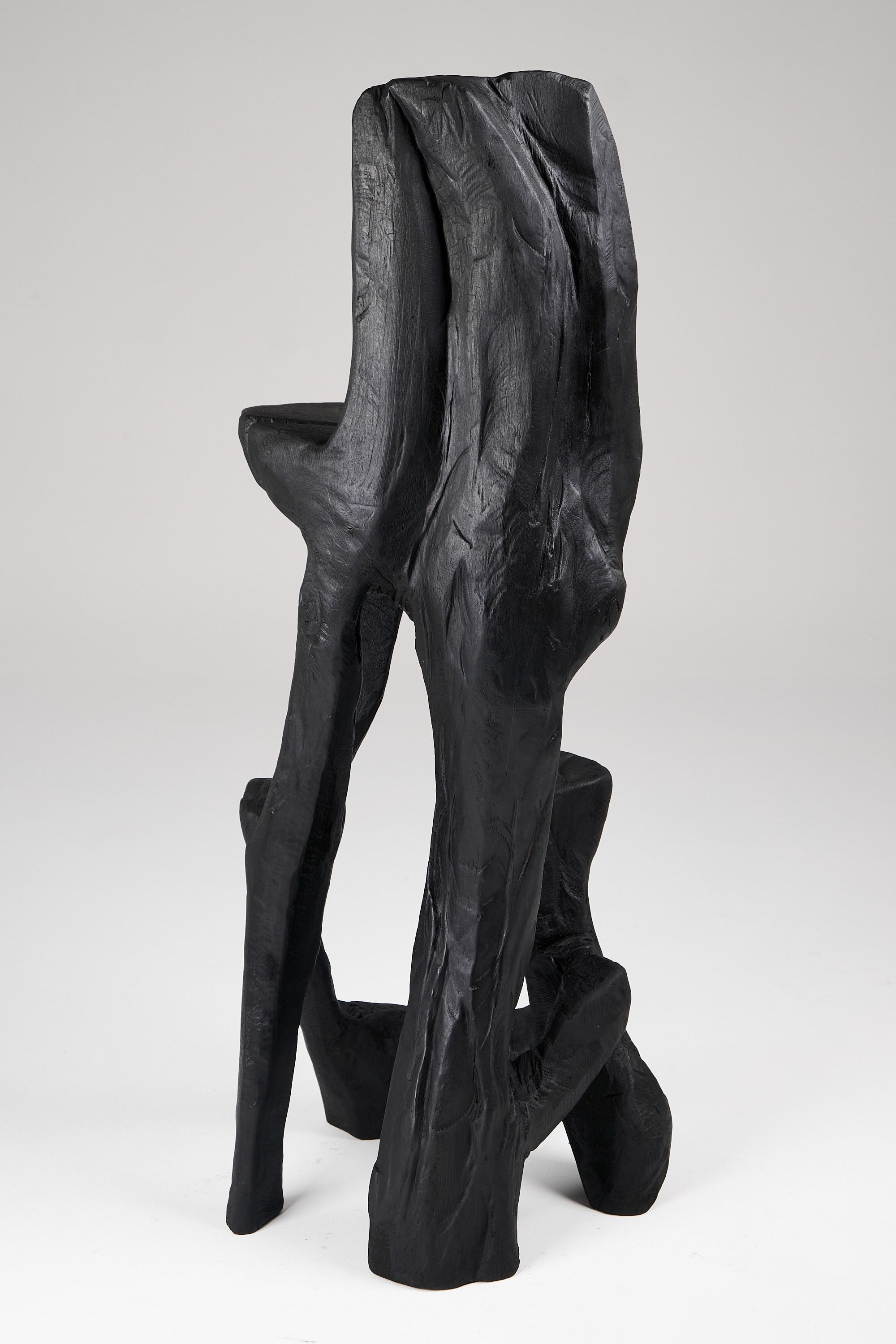 Makha, Charred Sculptural Bar Chair - image 9