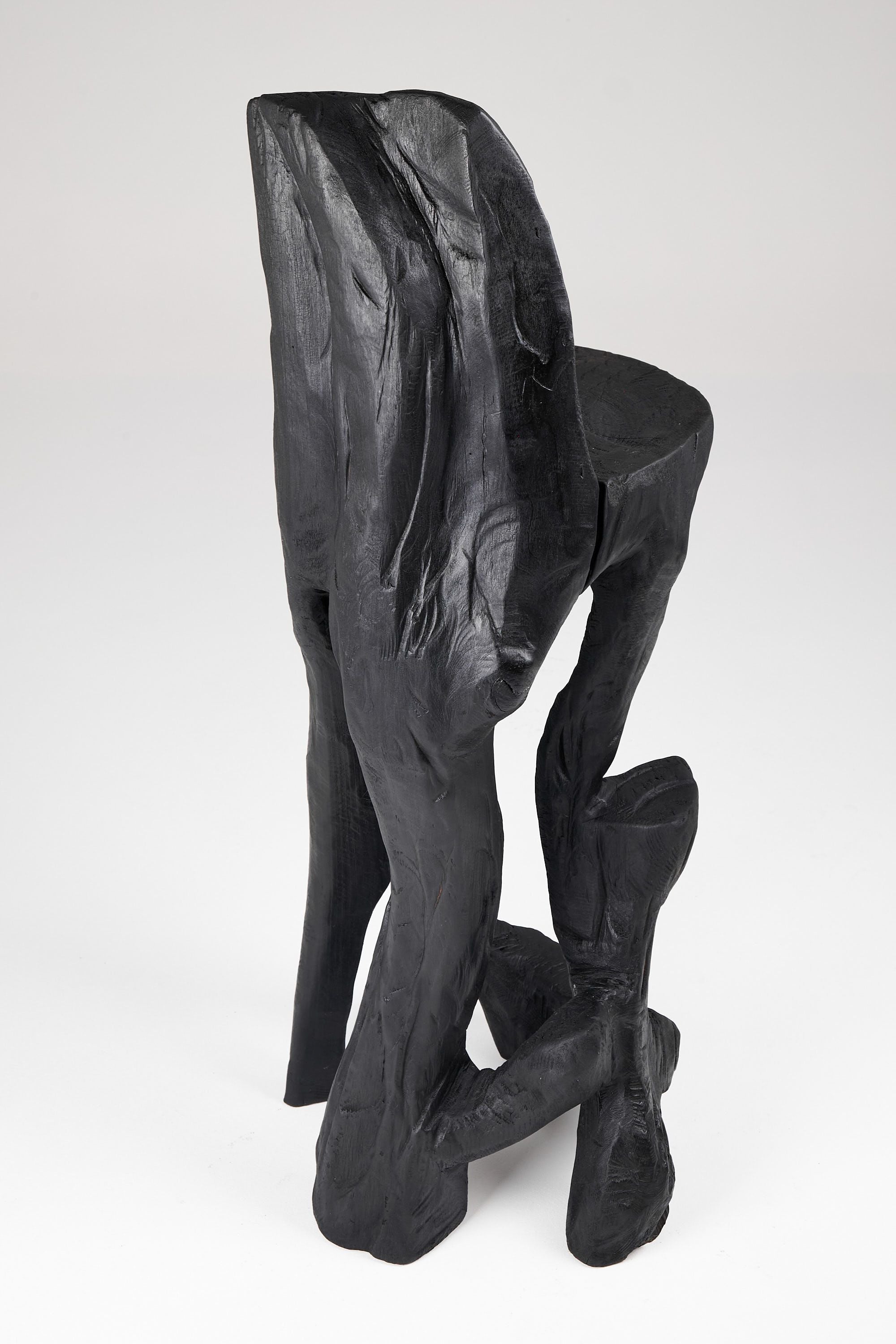 Makha, Charred Sculptural Bar Chair - image 10