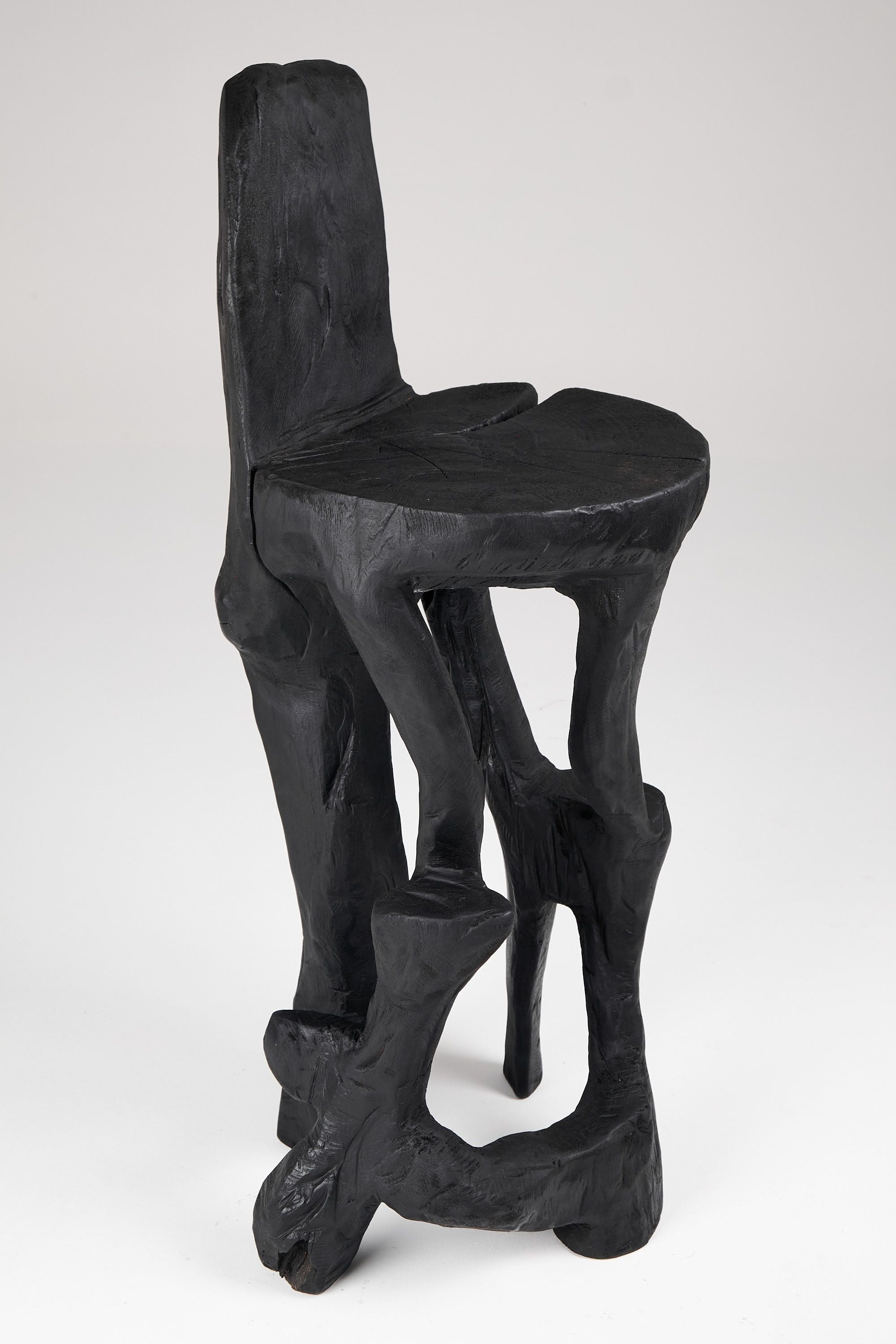 Makha, Charred Sculptural Bar Chair - image 15